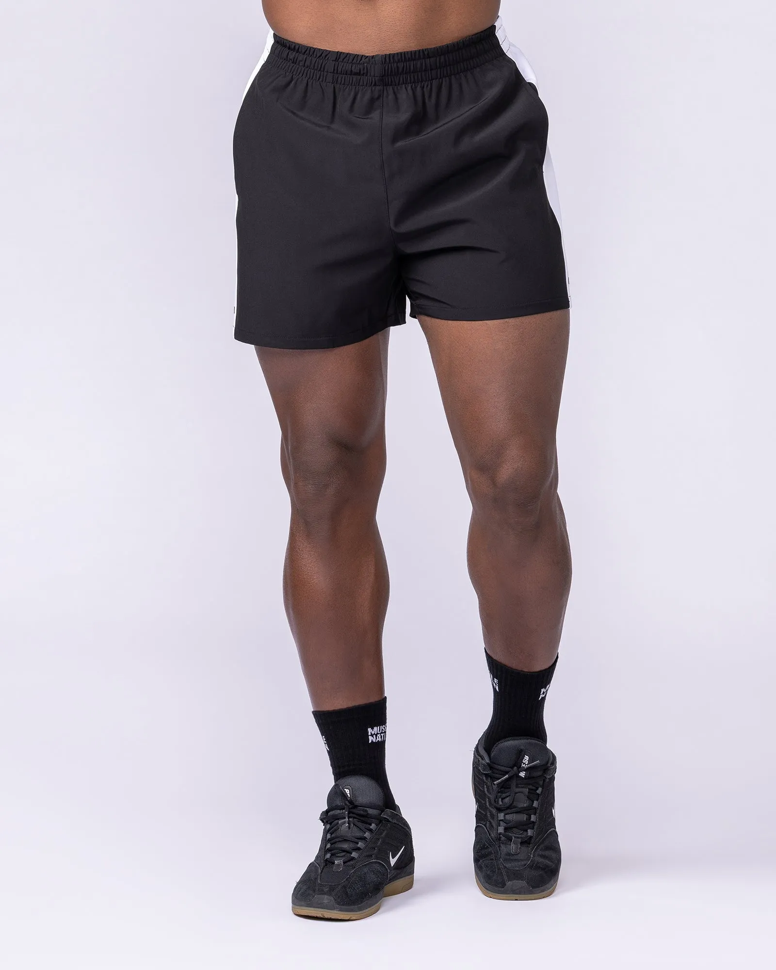Panelled Function 4" Shorts - Black sold by Muscle Nation product image thumbnail 3