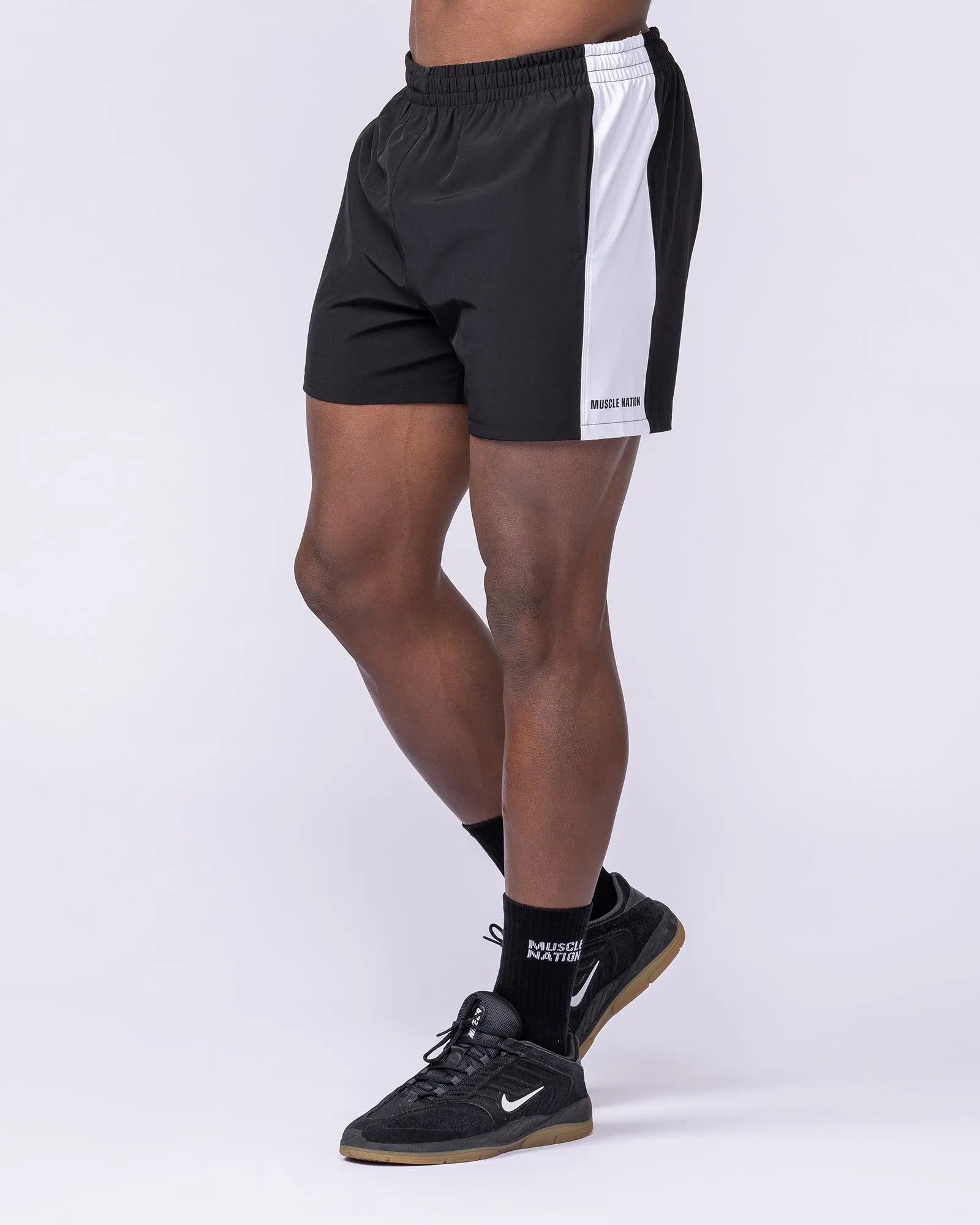 Panelled Function 4" Shorts - Black sold by Muscle Nation product image thumbnail 4