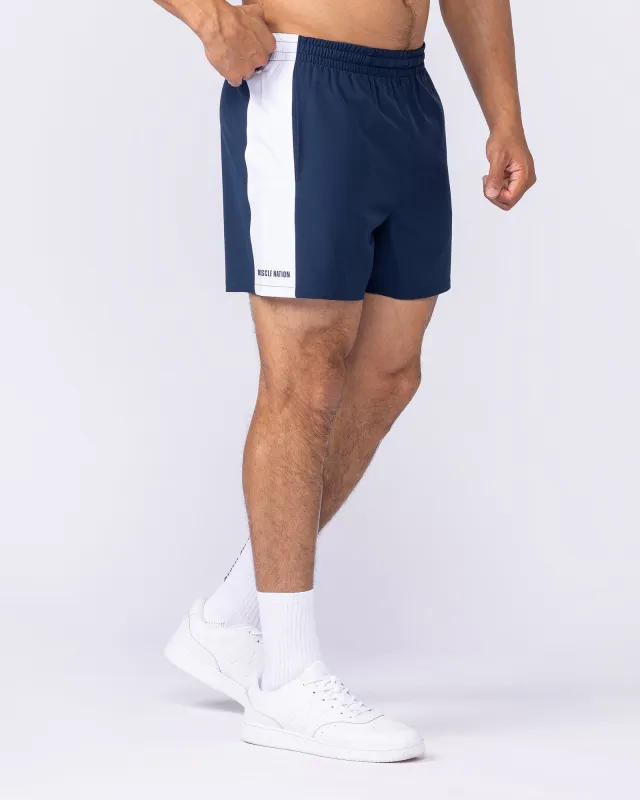 Panelled Function 4" Shorts - Navy sold by Muscle Nation