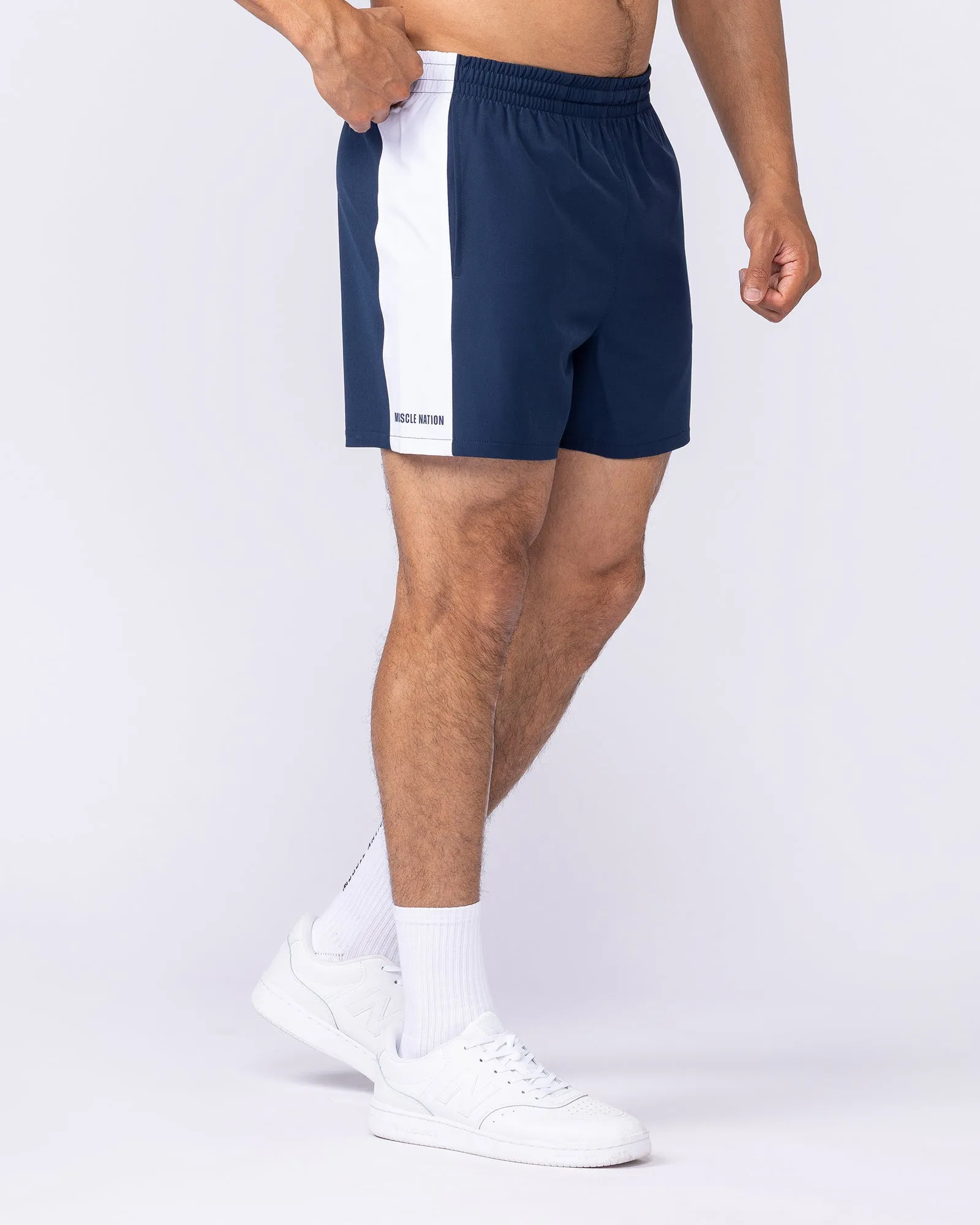 Panelled Function 4" Shorts - Navy sold by Muscle Nation