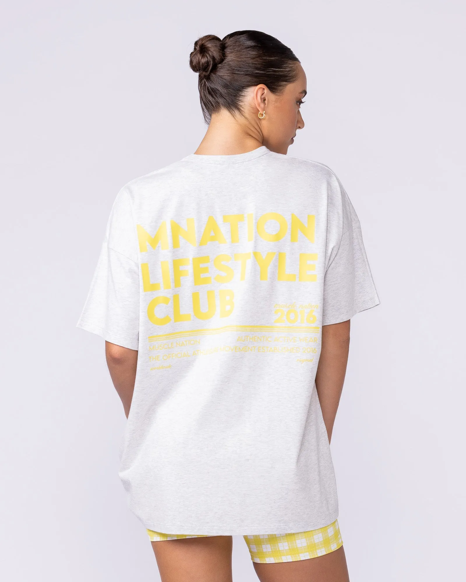 Lifestyle Club Oversized Tee - Snow Grey Marl sold by Muscle Nation product image thumbnail 4