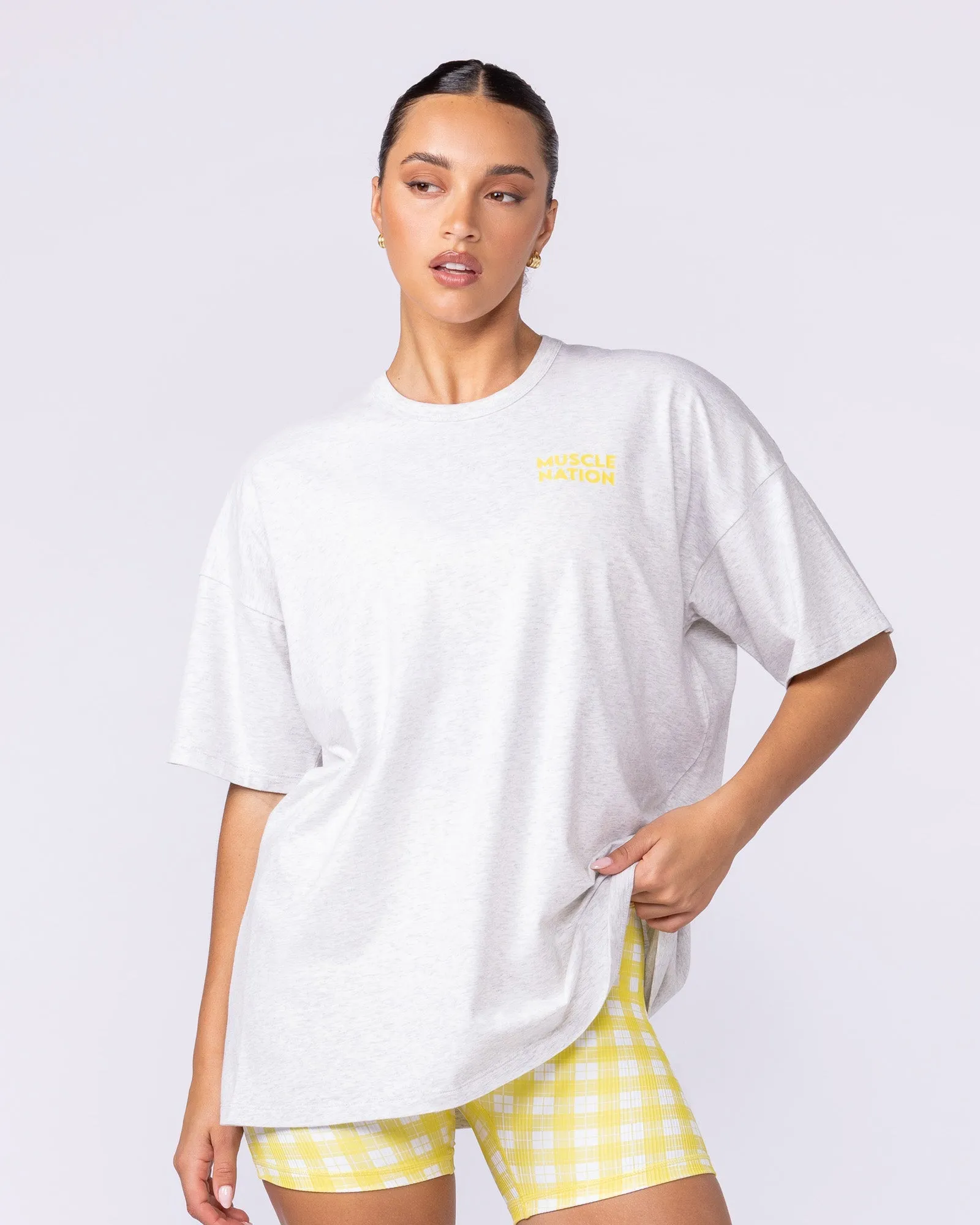 Lifestyle Club Oversized Tee - Snow Grey Marl sold by Muscle Nation product image thumbnail 2
