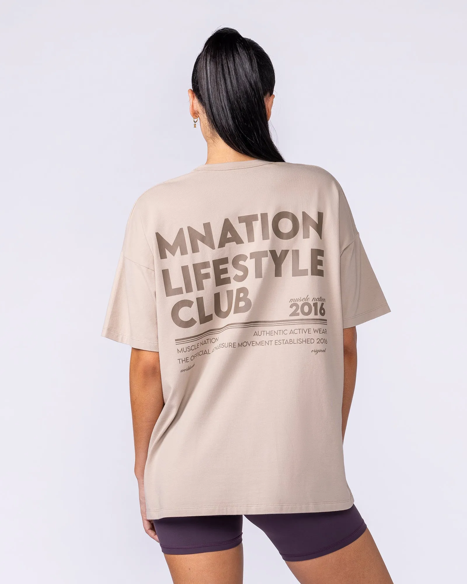Lifestyle Club Oversized Tee - Sandstorm sold by Muscle Nation product image thumbnail 4