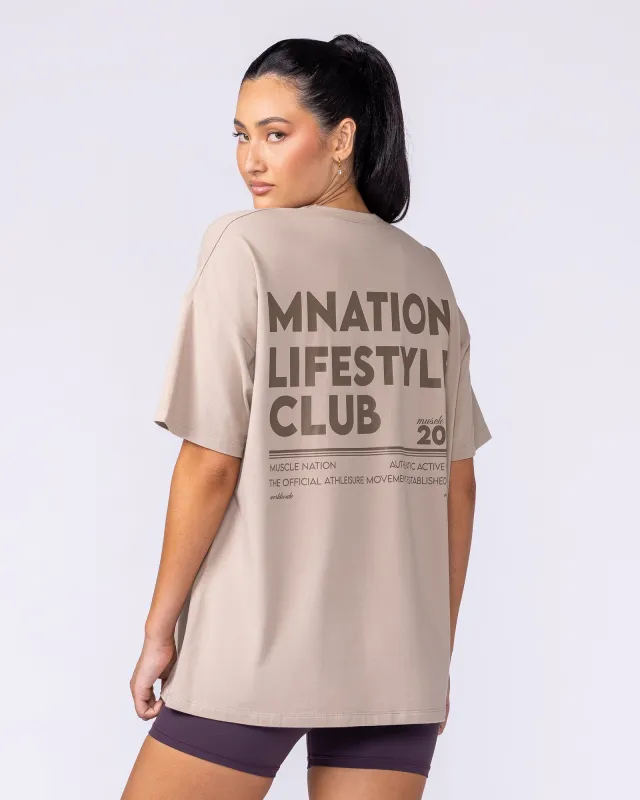 Lifestyle Club Oversized Tee - Sandstorm sold by Muscle Nation