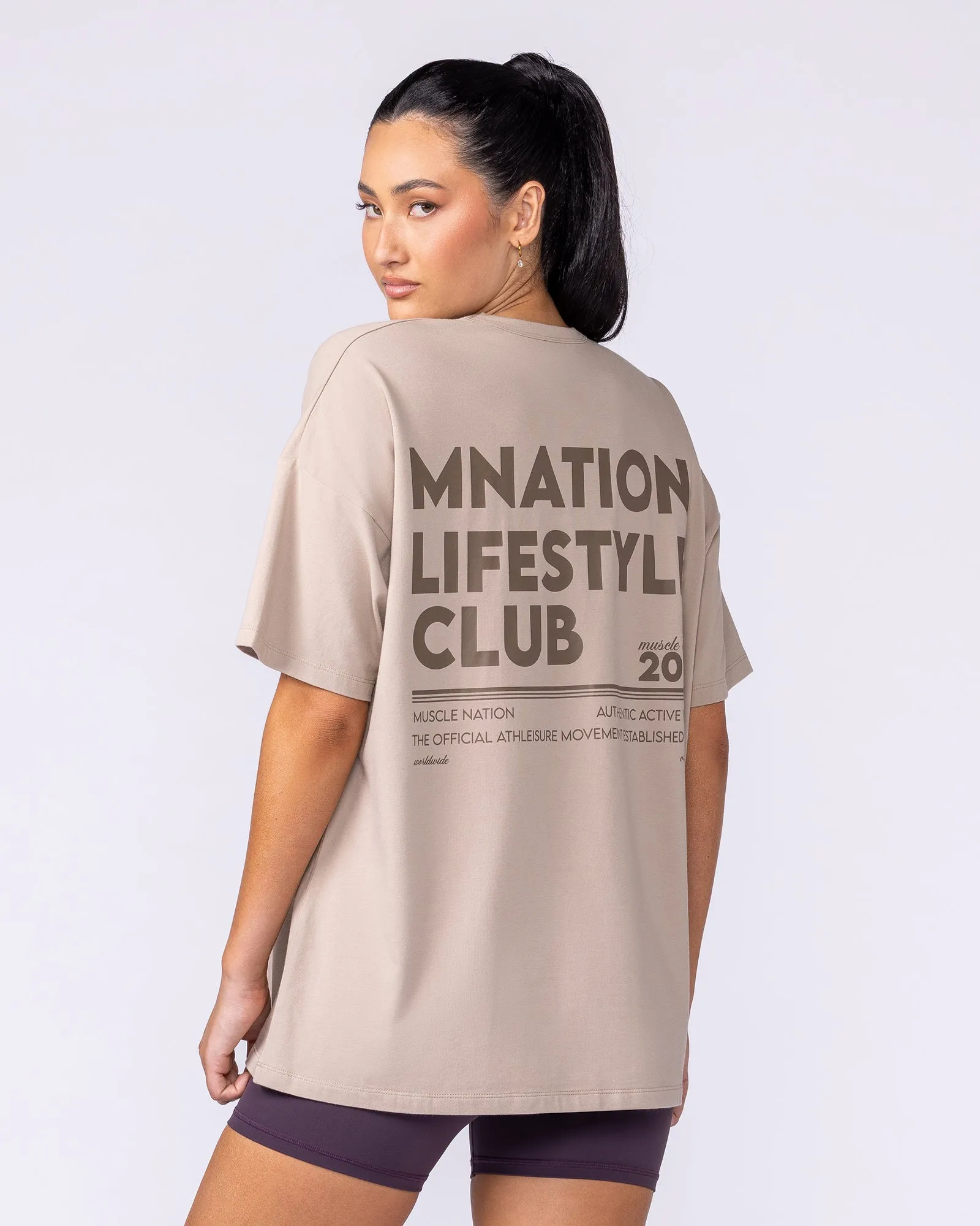 Lifestyle Club Oversized Tee - Sandstorm sold by Muscle Nation