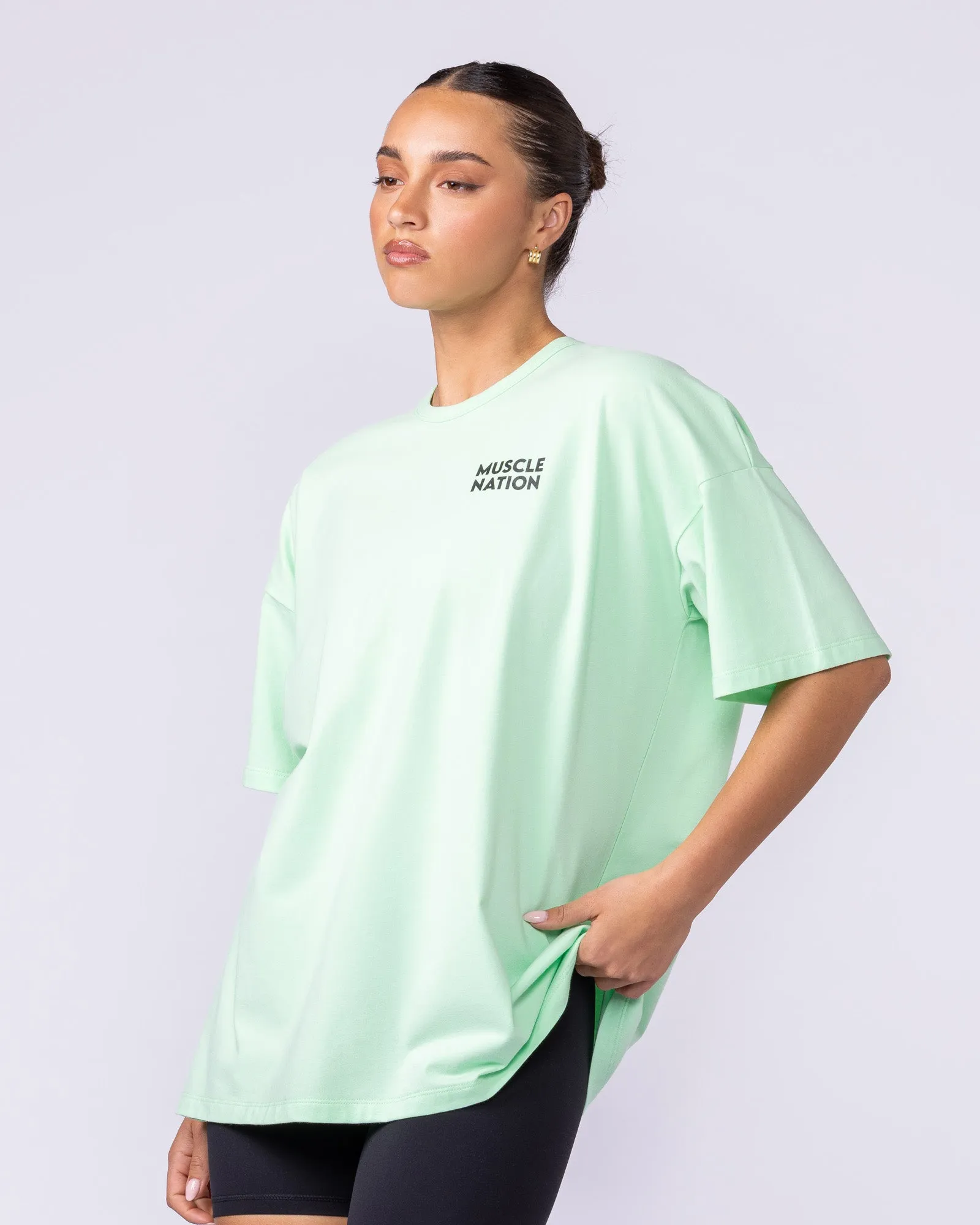 Lifestyle Club Oversized Tee - Lime Splice sold by Muscle Nation product image thumbnail 3