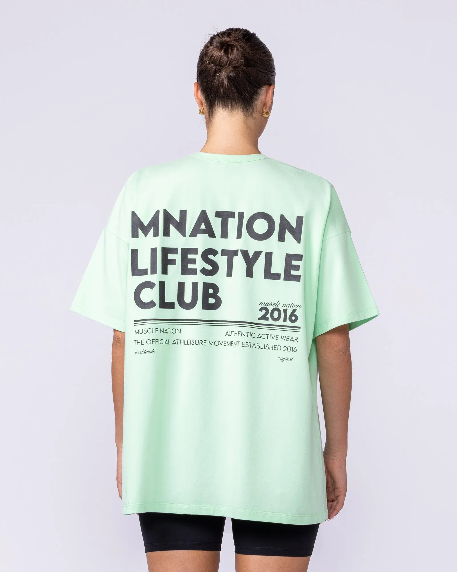 Lifestyle Club Oversized Tee - Lime Splice sold by Muscle Nation product image thumbnail 4
