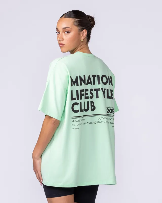 Lifestyle Club Oversized Tee - Lime Splice sold by Muscle Nation