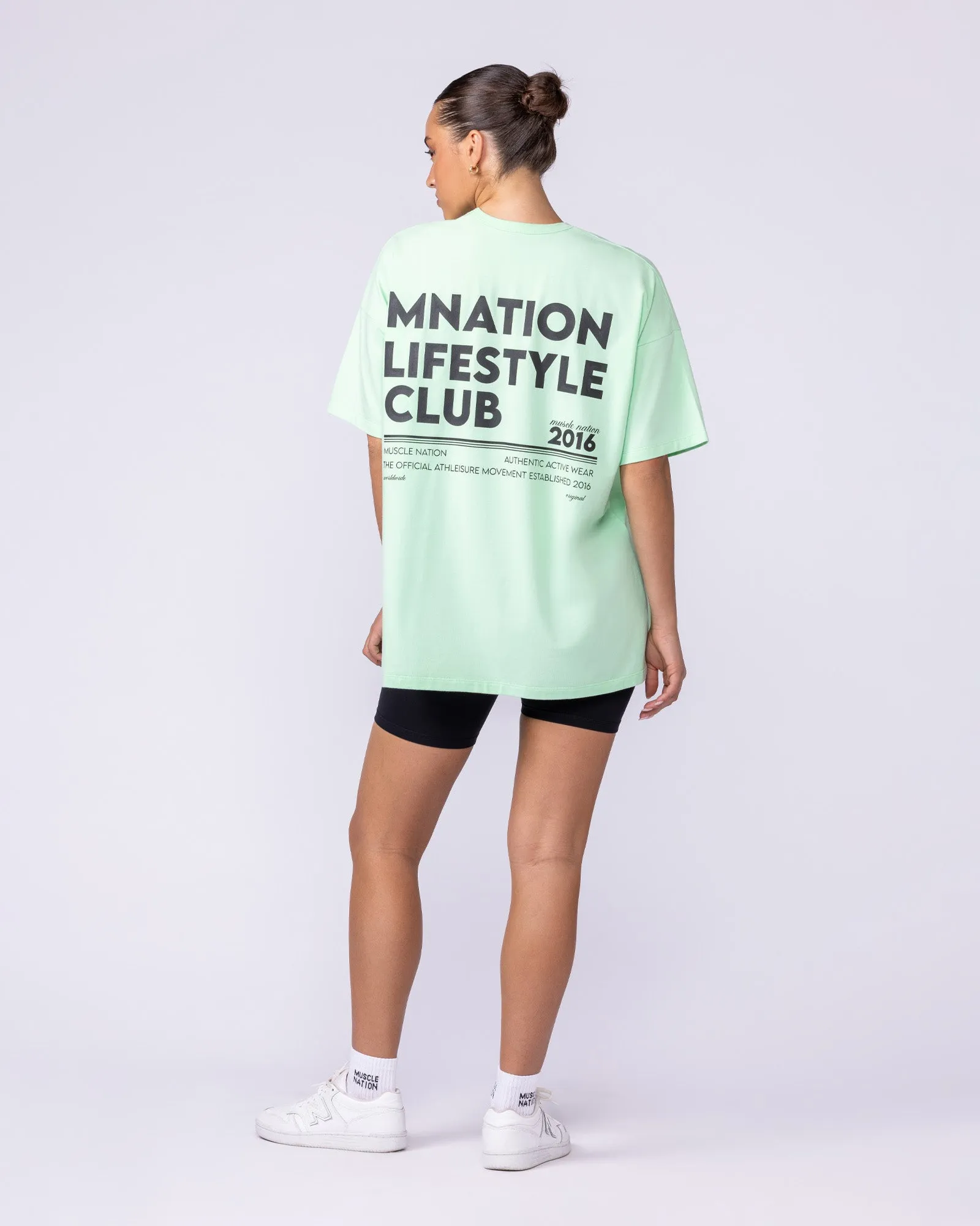 Lifestyle Club Oversized Tee - Lime Splice sold by Muscle Nation product image thumbnail 5