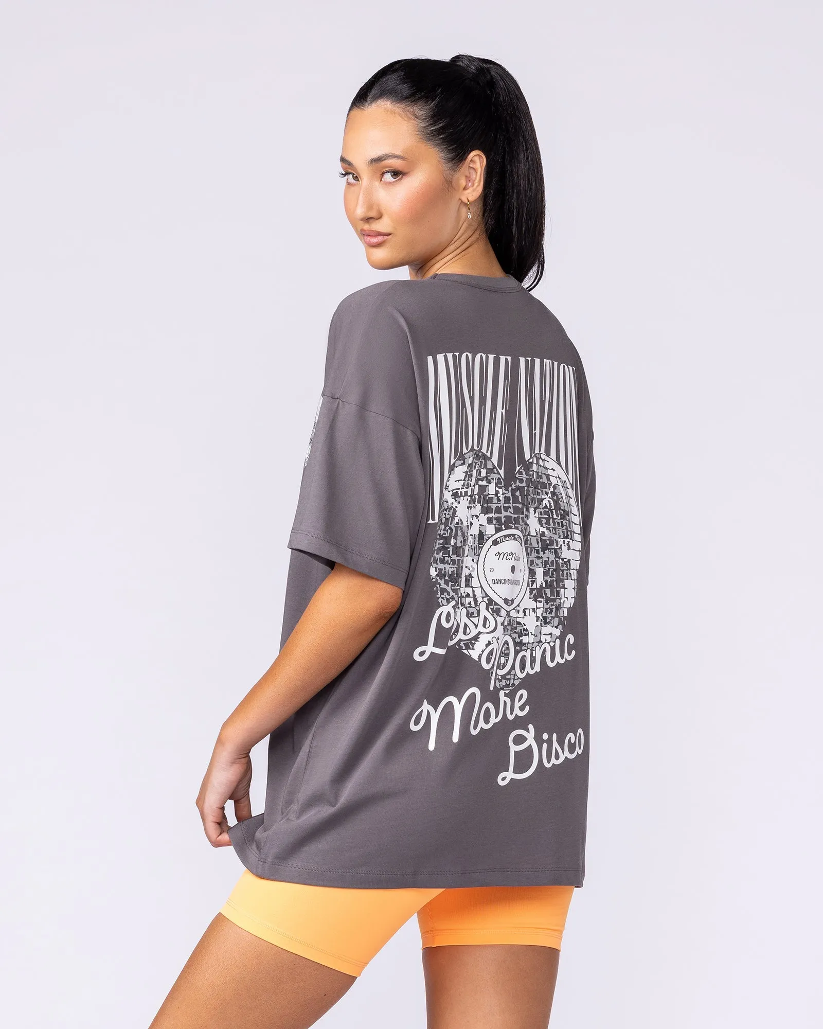 Less Panic More Disco Oversized Tee - Tornado sold by Muscle Nation product image thumbnail 3