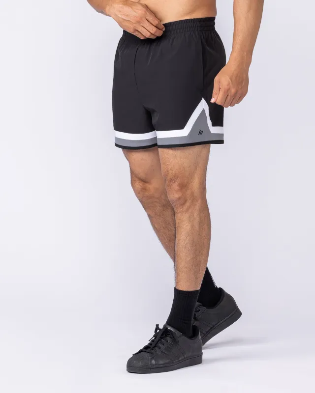 Player  4" Active Shorts - Black / Tornado sold by Muscle Nation