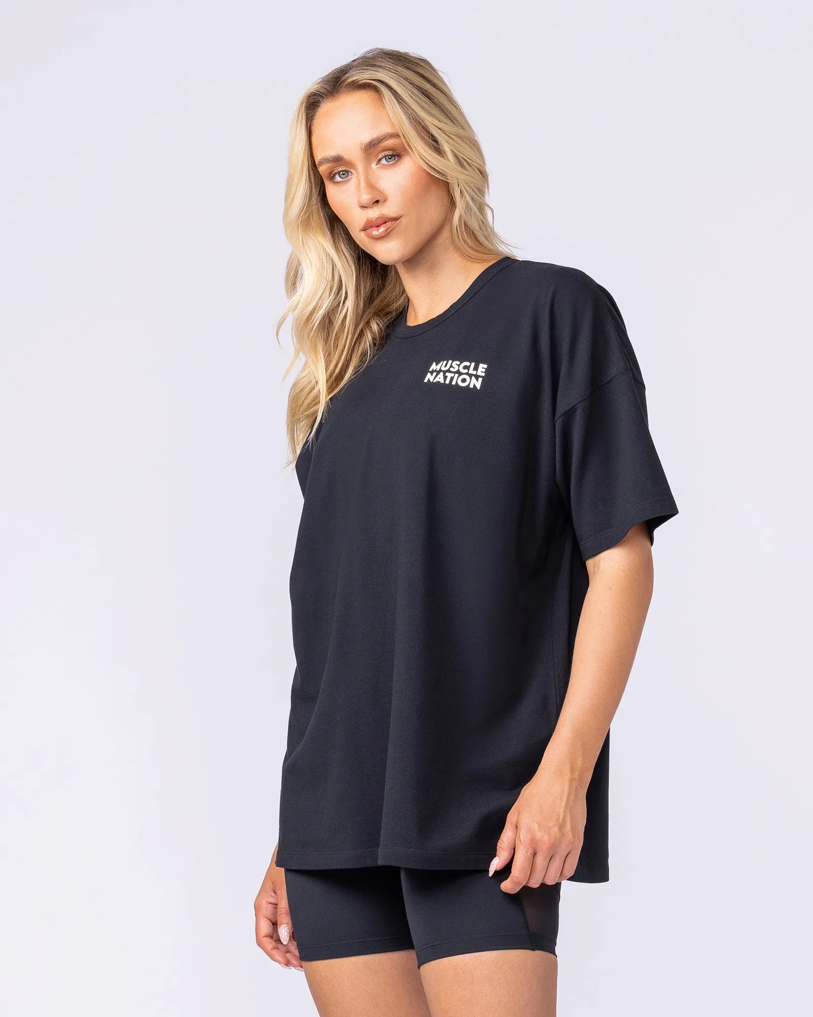 Lifestyle Club Oversized Tee - Black sold by Muscle Nation product image thumbnail 3