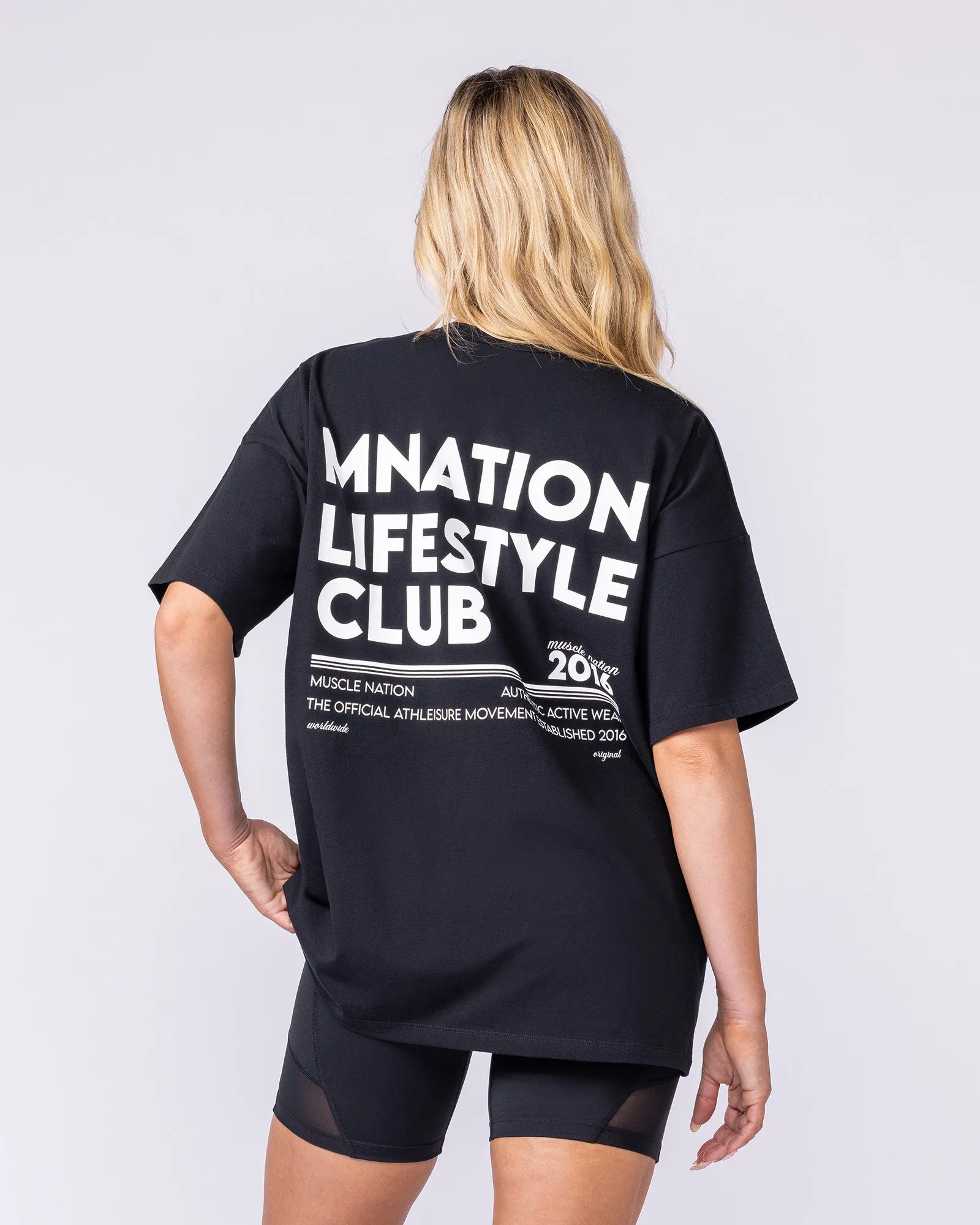 Lifestyle Club Oversized Tee - Black sold by Muscle Nation product image thumbnail 4