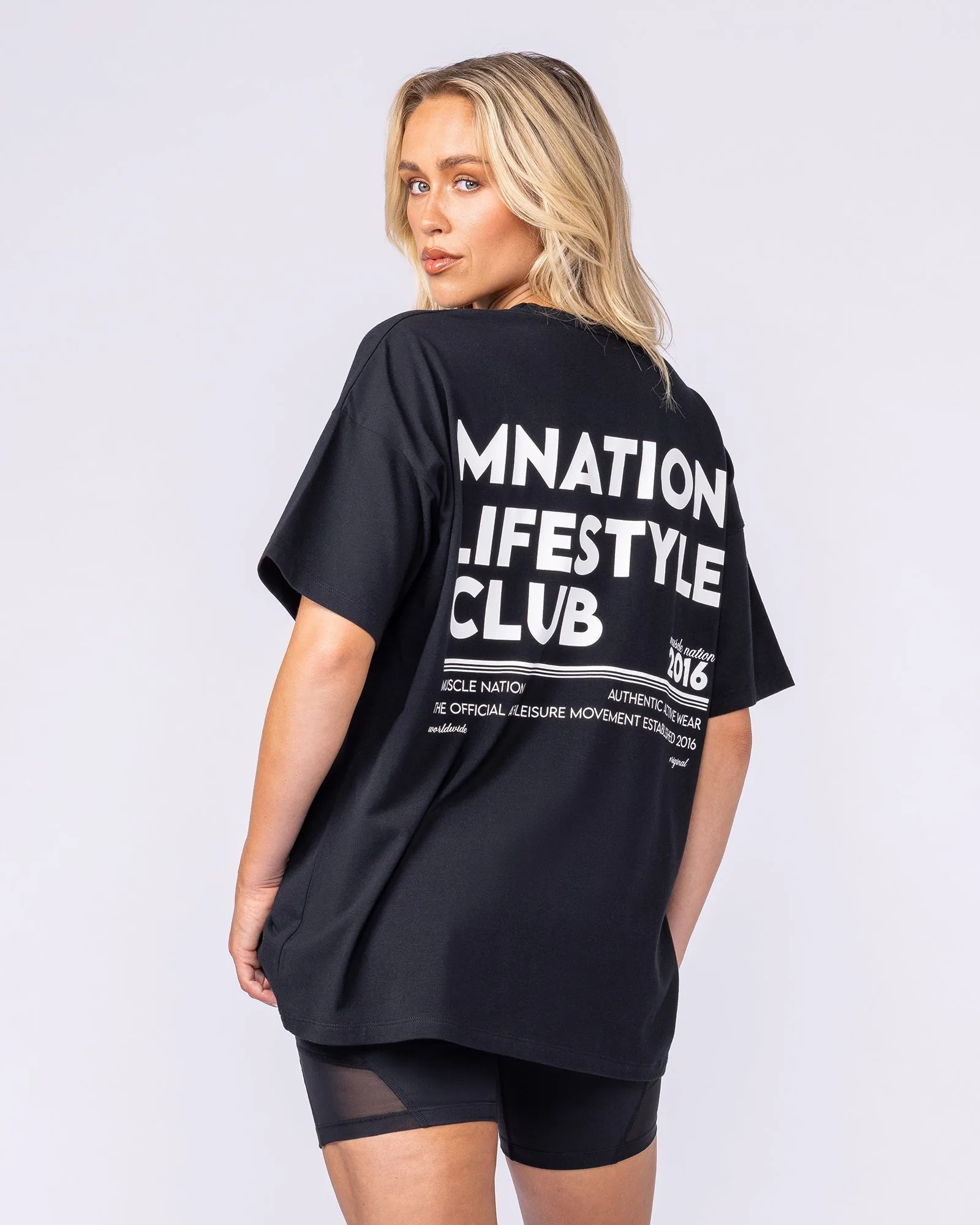 Lifestyle Club Oversized Tee - Black sold by Muscle Nation