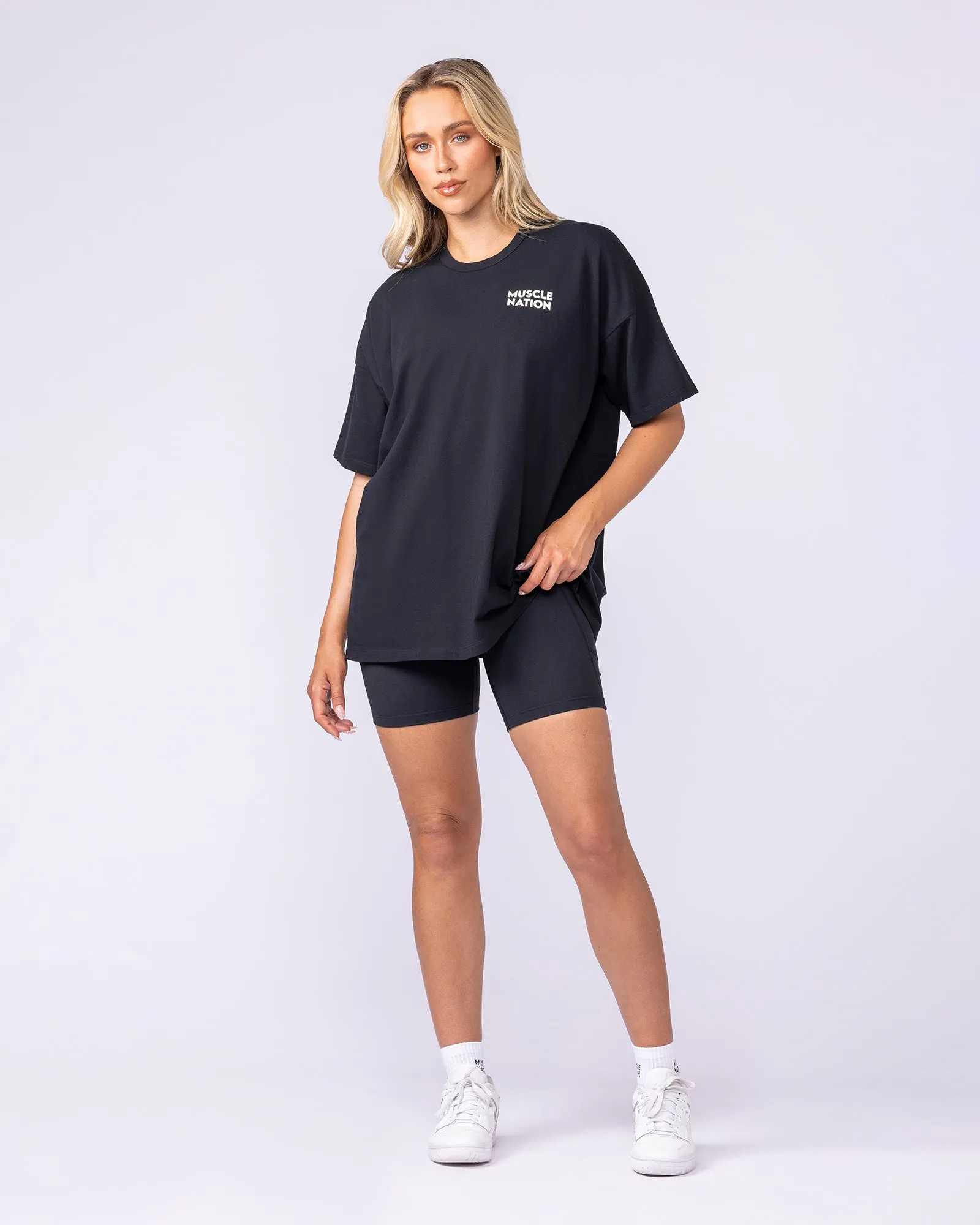 Lifestyle Club Oversized Tee - Black sold by Muscle Nation product image thumbnail 5