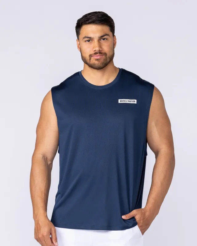 Relaxed Active Tank - Navy sold by Muscle Nation