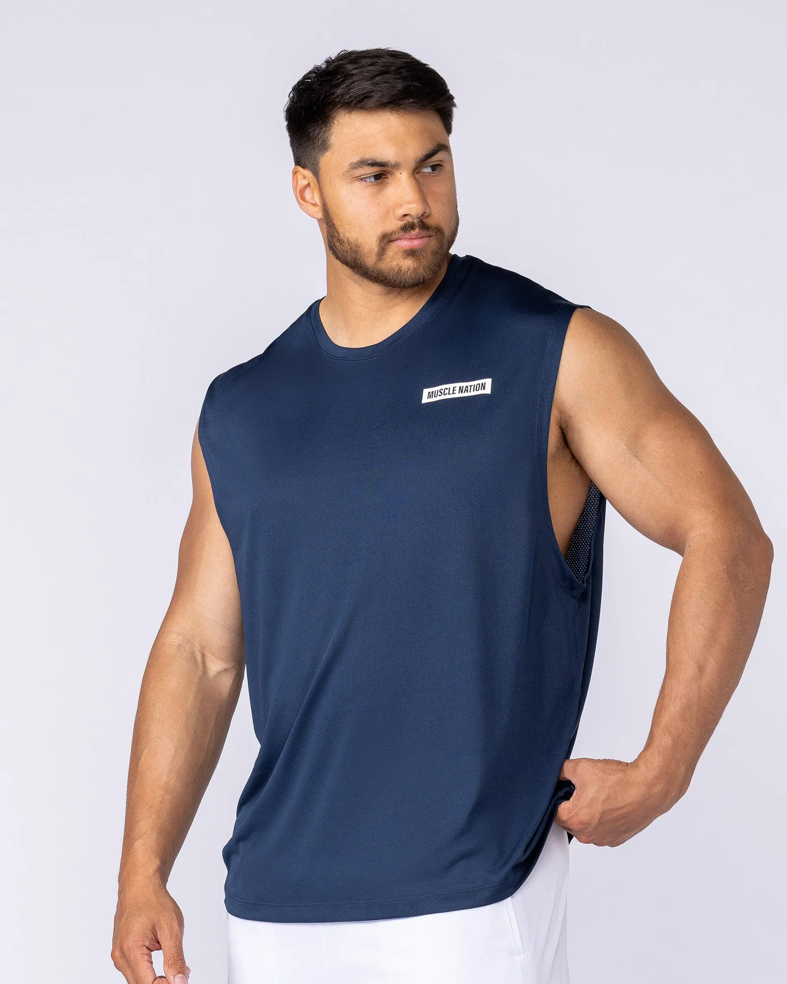 Relaxed Active Tank - Navy sold by Muscle Nation product image thumbnail 3