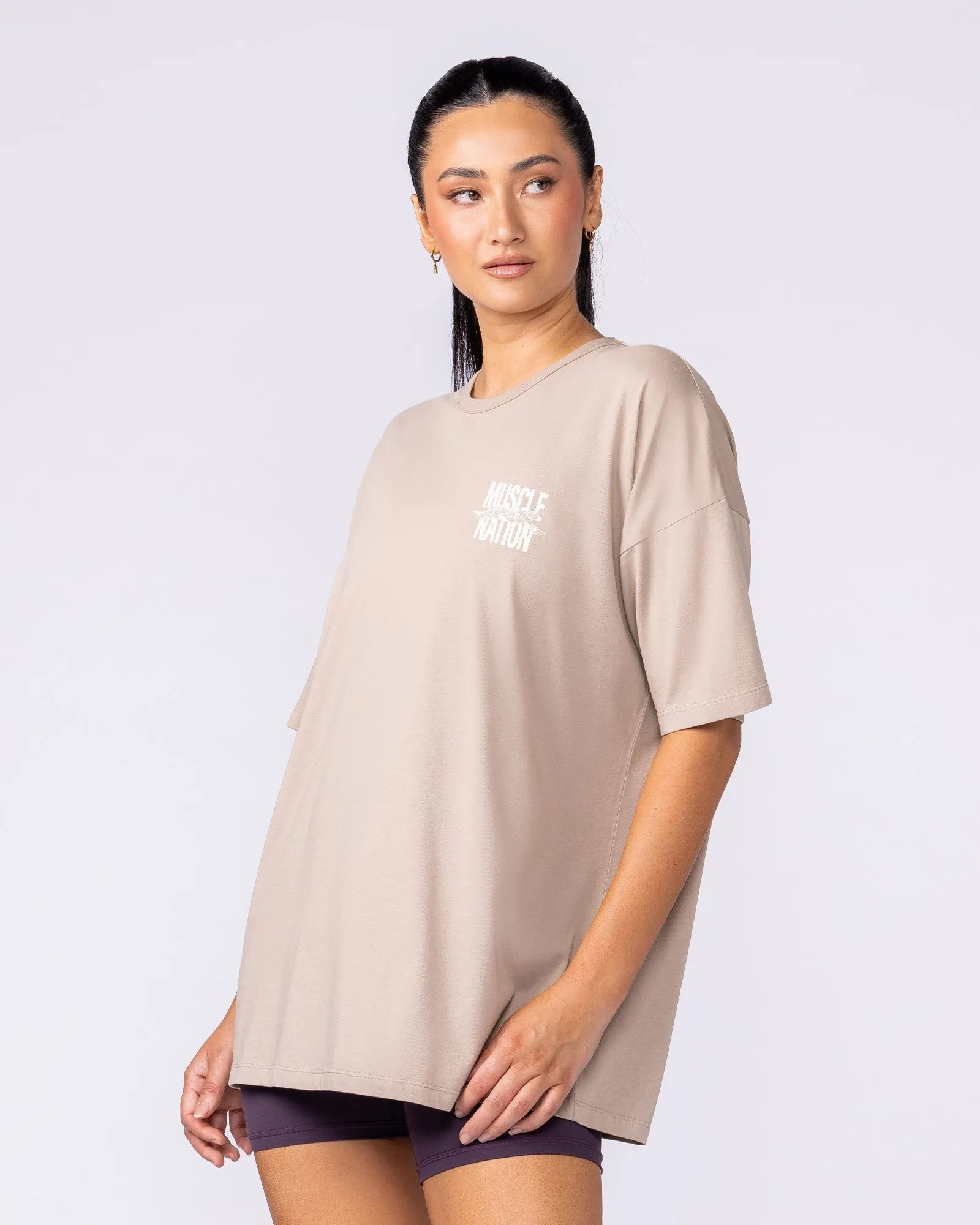 Pounce Oversized Tee - Sandstorm sold by Muscle Nation product image thumbnail 4
