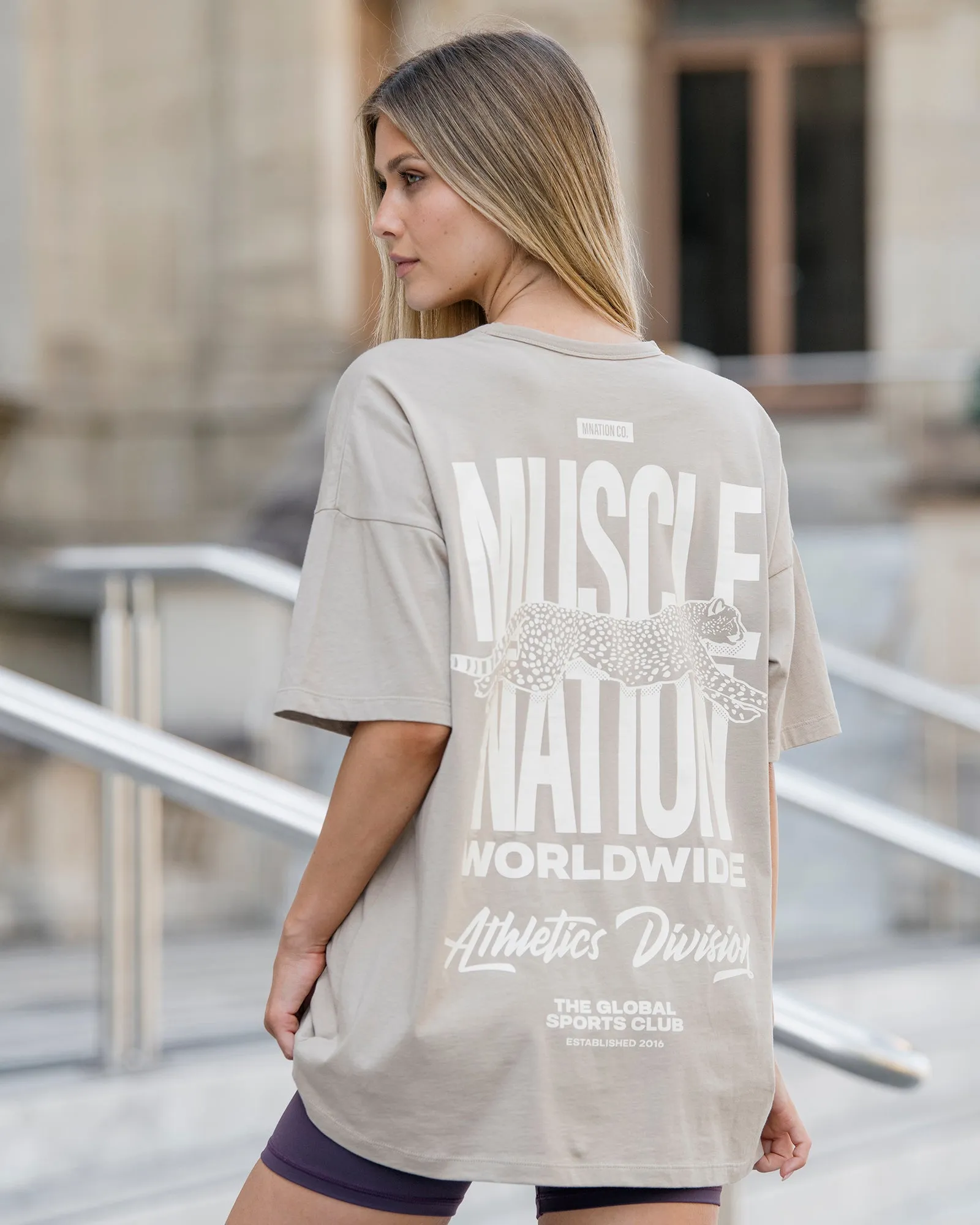 Pounce Oversized Tee - Sandstorm sold by Muscle Nation