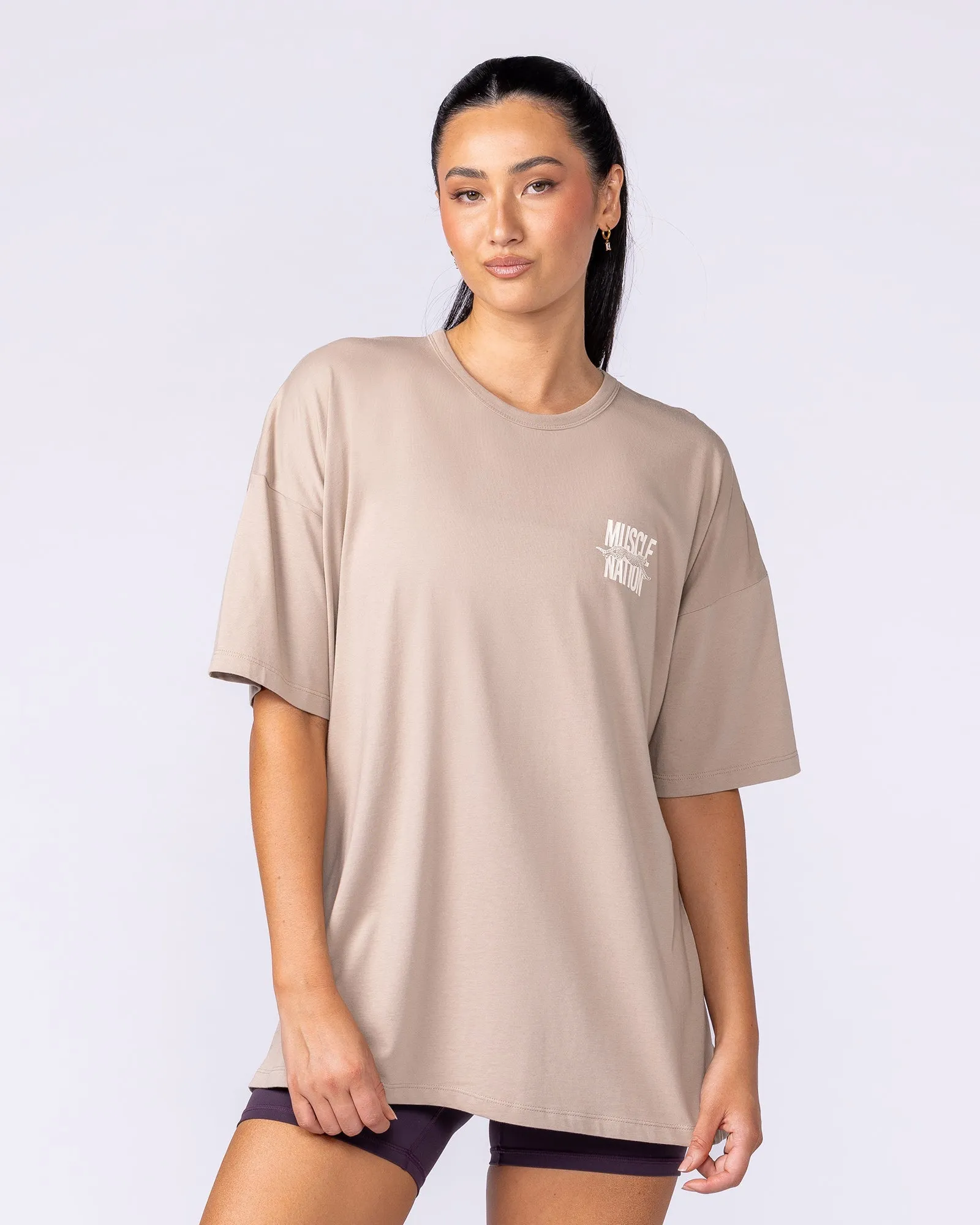 Pounce Oversized Tee - Sandstorm sold by Muscle Nation product image thumbnail 2