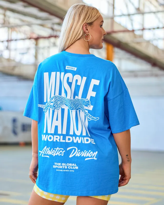 Pounce Oversized Tee - Malibu sold by Muscle Nation