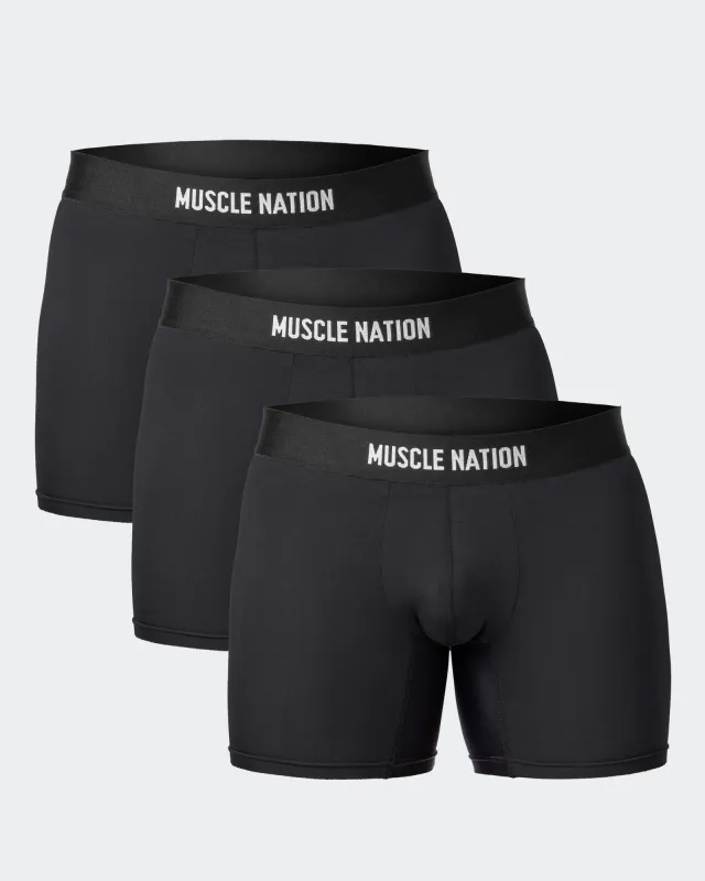 Mens Boxer Briefs - 3Pack - Black sold by Muscle Nation