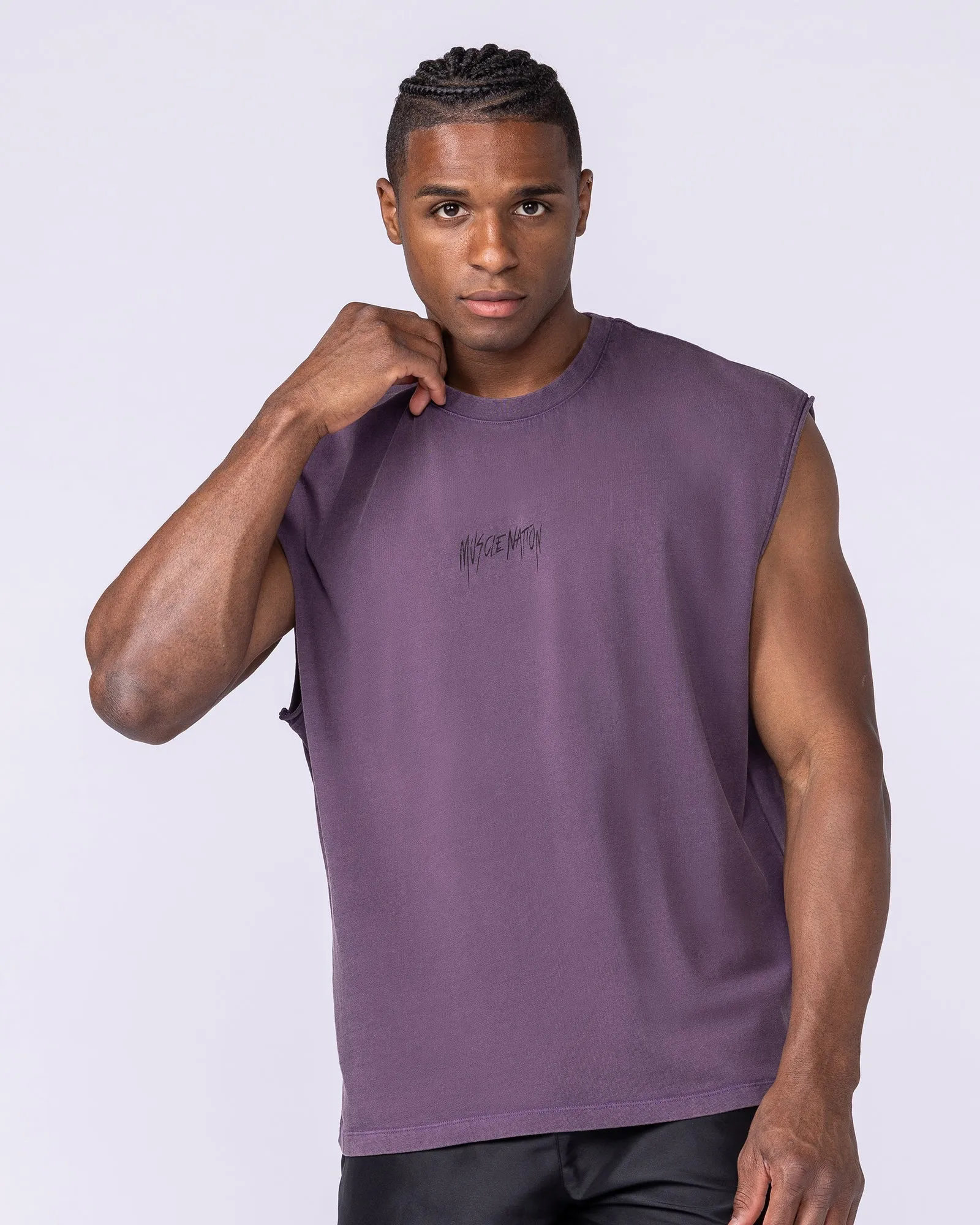 Heartless Vintage Boxy Muscle Tank - Washed Dark Purple sold by Muscle Nation product image thumbnail 4