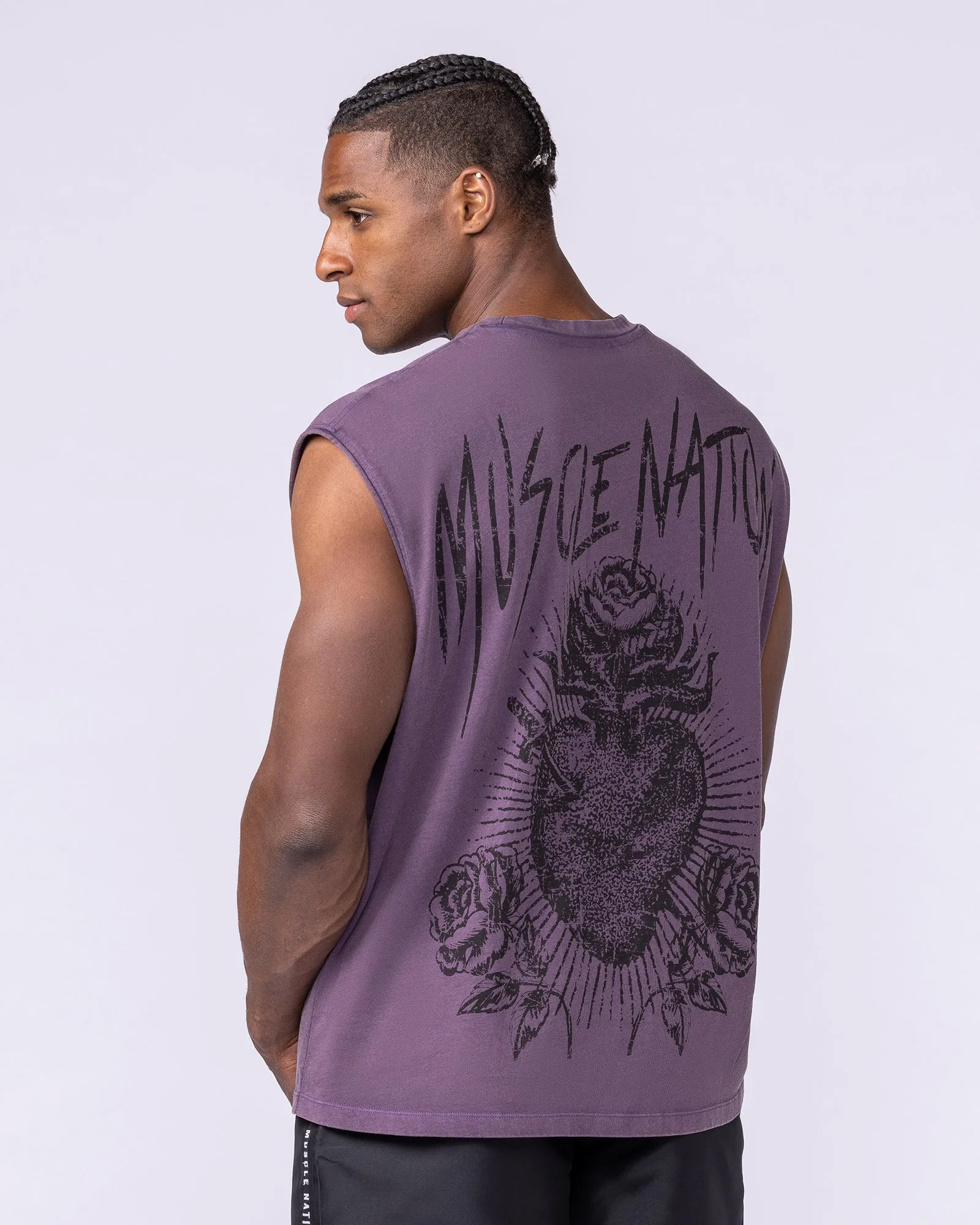 Heartless Vintage Boxy Muscle Tank - Washed Dark Purple sold by Muscle Nation product image thumbnail 5