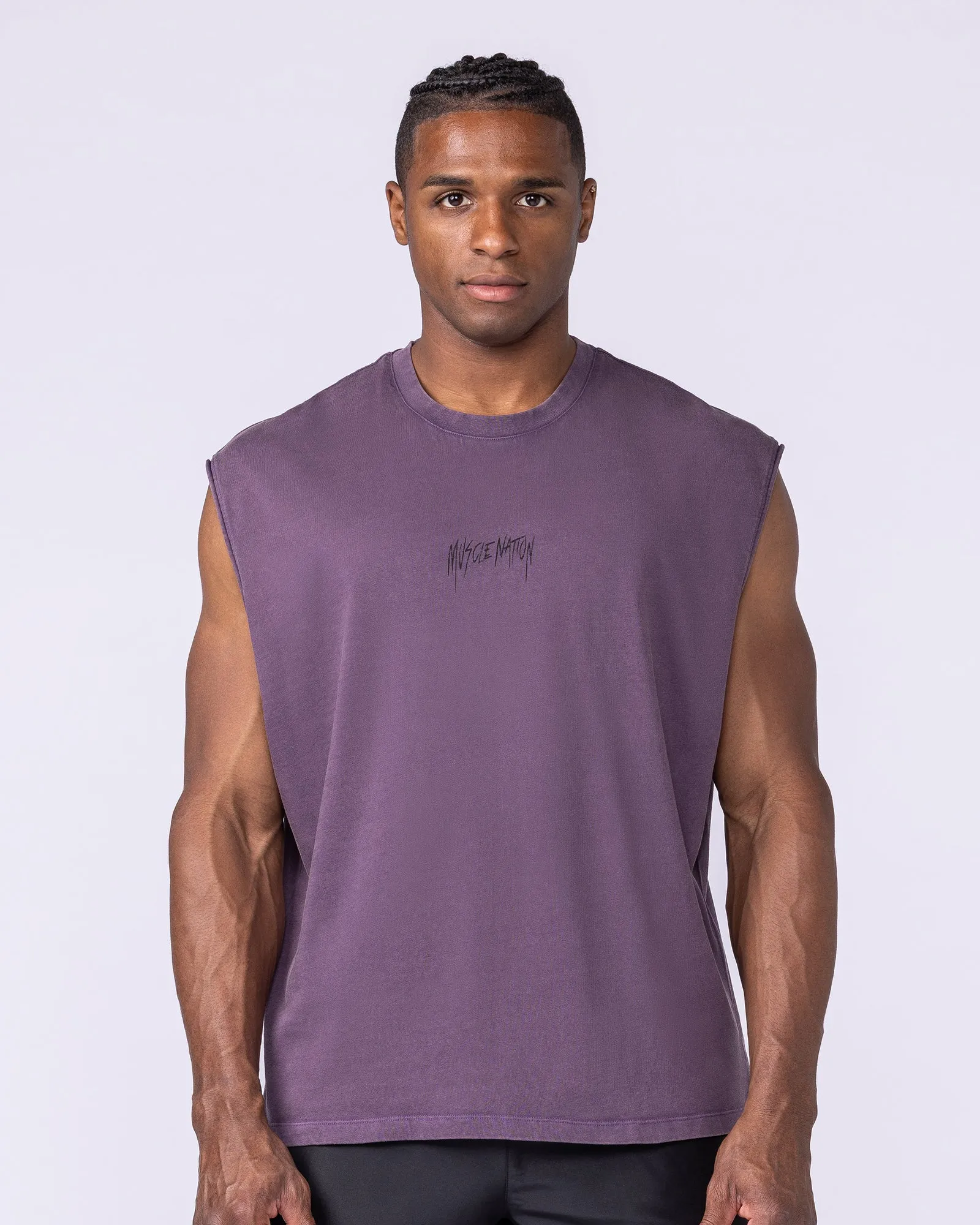 Heartless Vintage Boxy Muscle Tank - Washed Dark Purple sold by Muscle Nation product image thumbnail 2