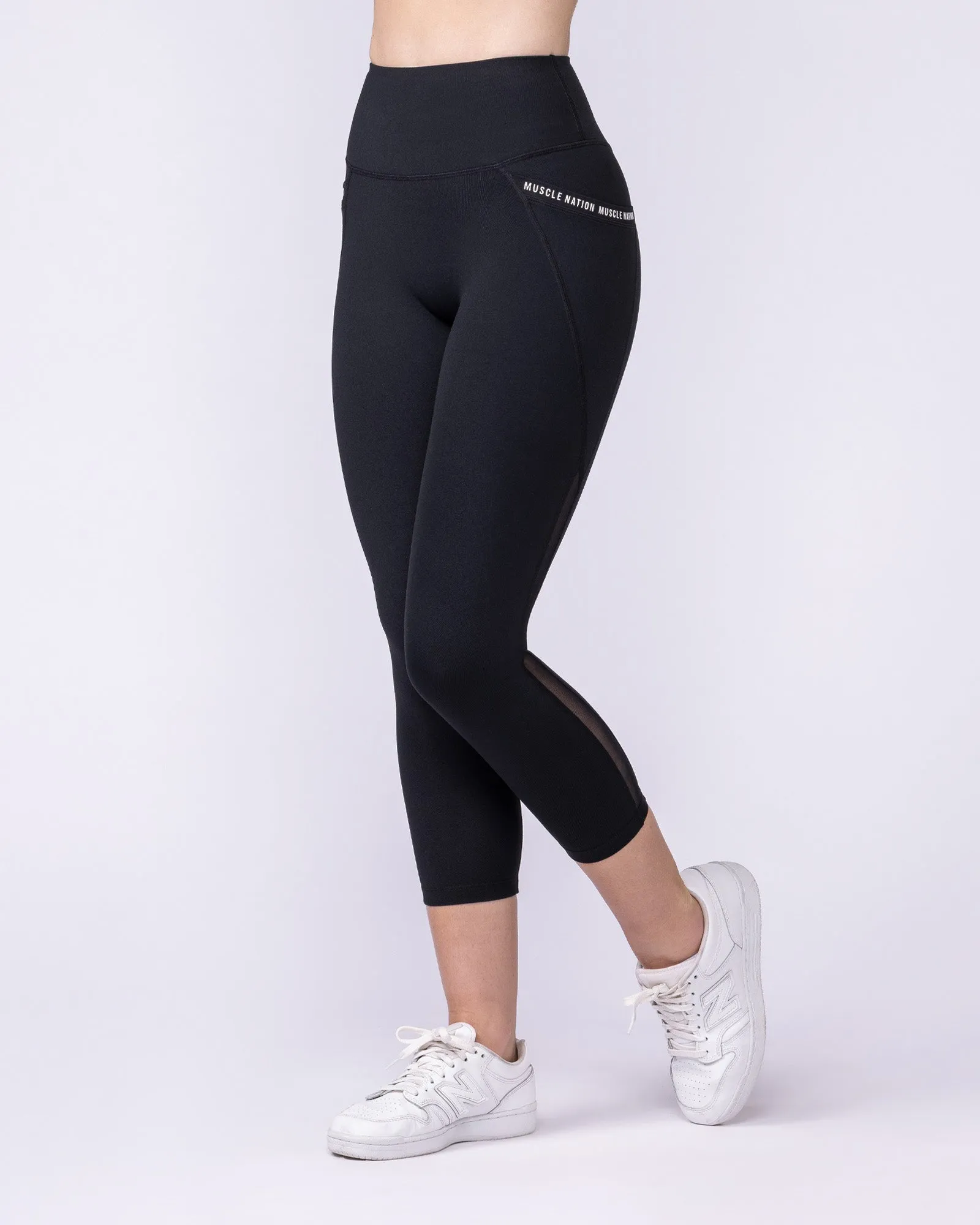 Illusion Signature Pocket 7/8 Leggings - Black sold by Muscle Nation product image thumbnail 2