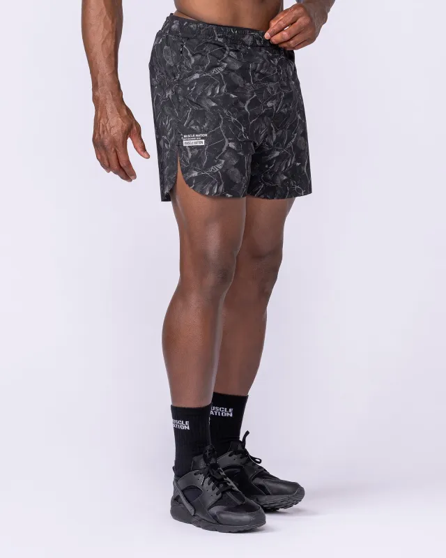 Compete 3" Run Shorts - Tree Camo Monochrome sold by Muscle Nation