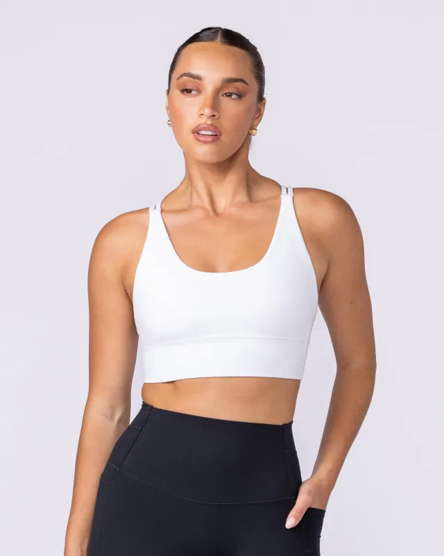 Dash Longline Bra - White sold by Muscle Nation