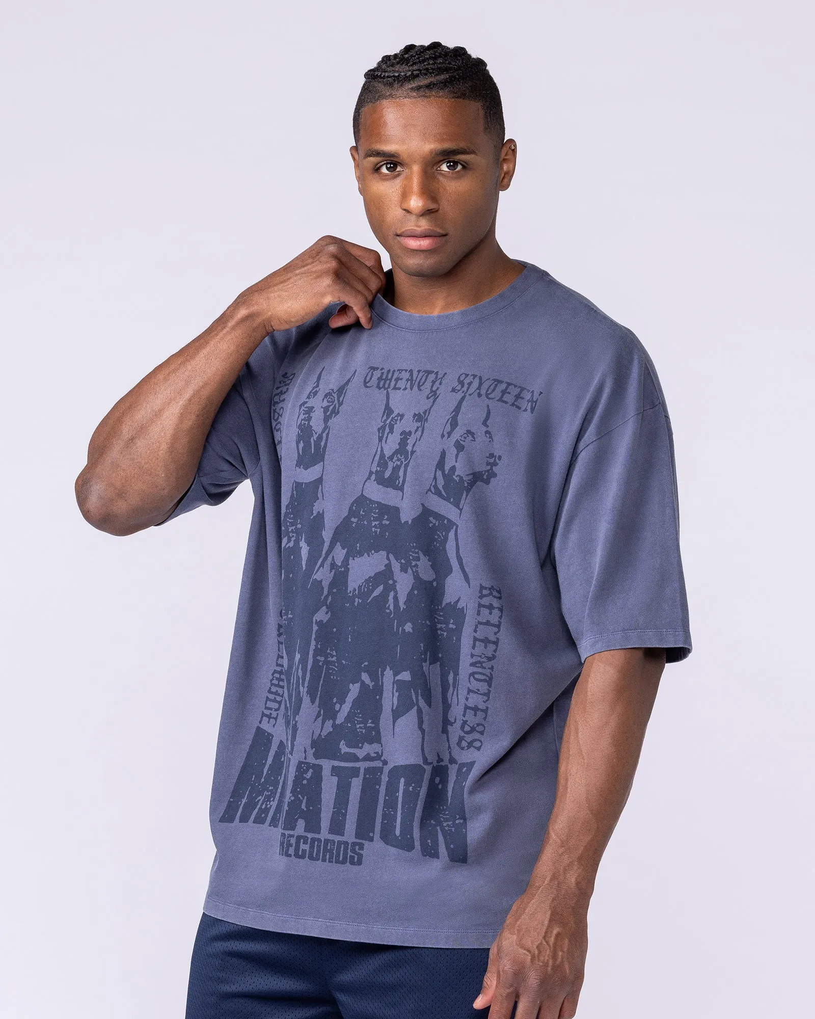 Doberman Oversized Vintage Tee - Washed Atlantis sold by Muscle Nation product image thumbnail 4