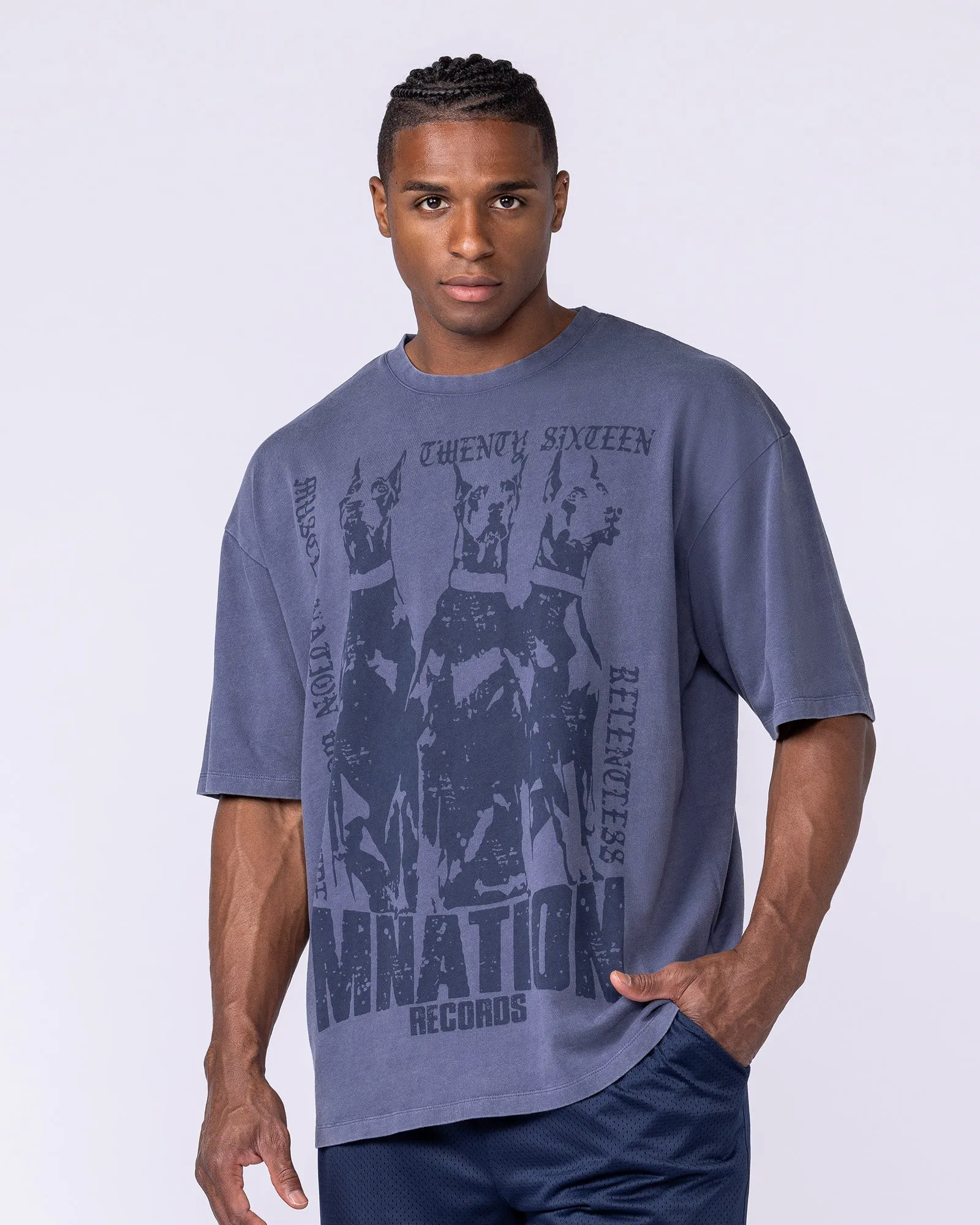 Doberman Oversized Vintage Tee - Washed Atlantis sold by Muscle Nation product image thumbnail 3