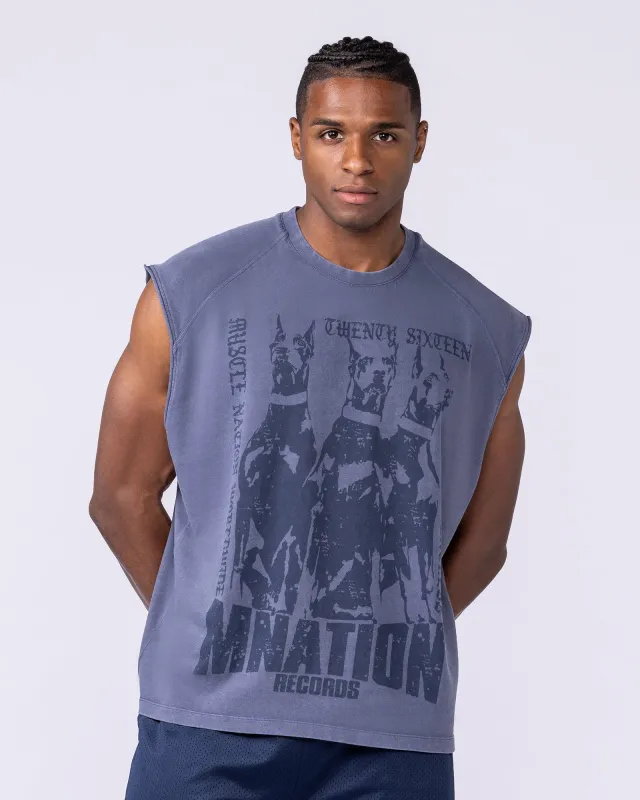 Doberman Vintage Boxy Muscle Tank - Washed Altantis made by Muscle Nation
