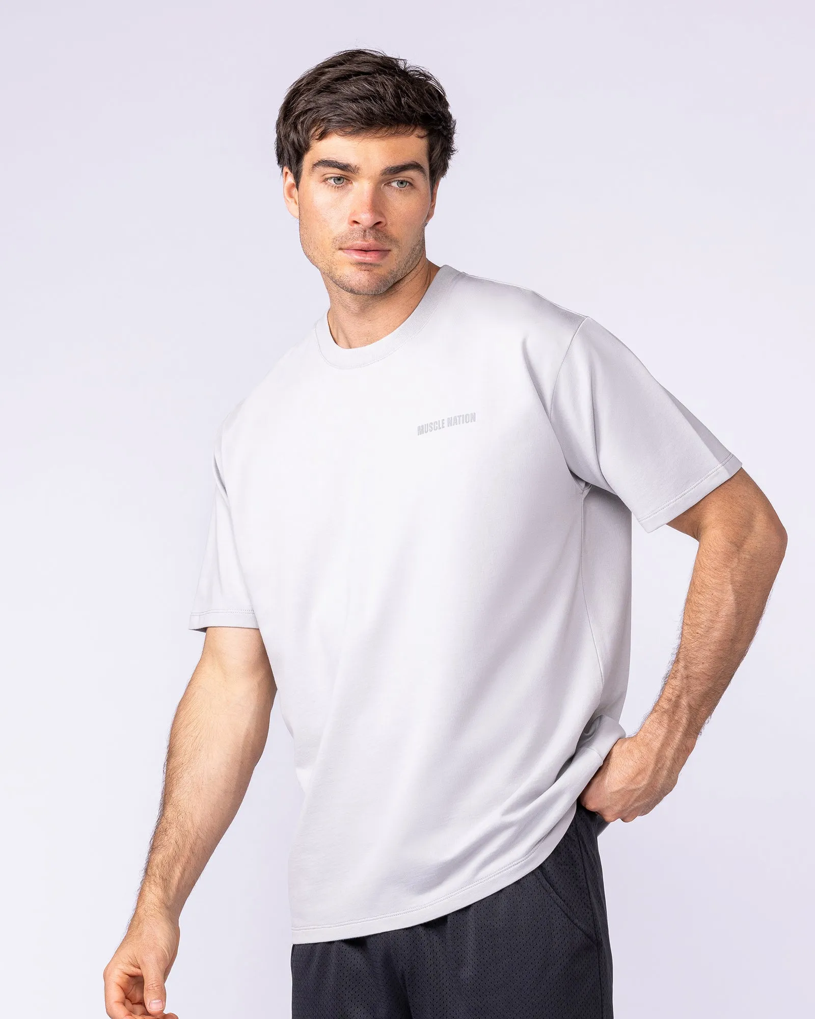 Essential Regular Fit Tee - Quiet Grey sold by Muscle Nation product image thumbnail 3