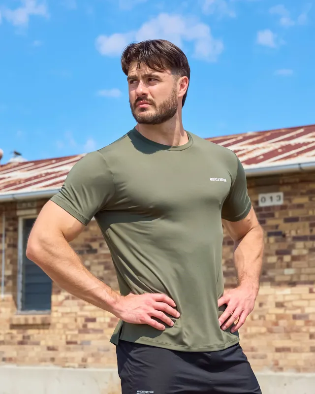 Climaflex Active Tee - Dark Khaki sold by Muscle Nation