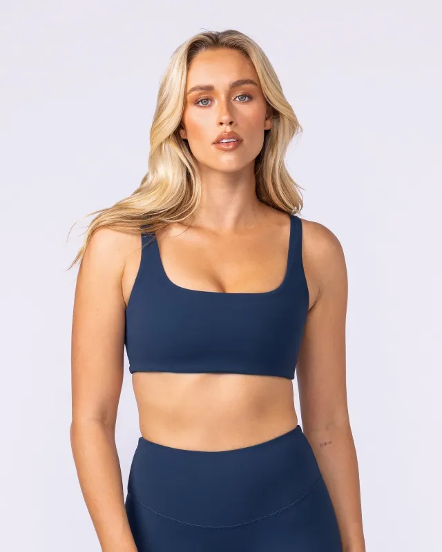 Fundamental Aura Bra - Navy sold by Muscle Nation