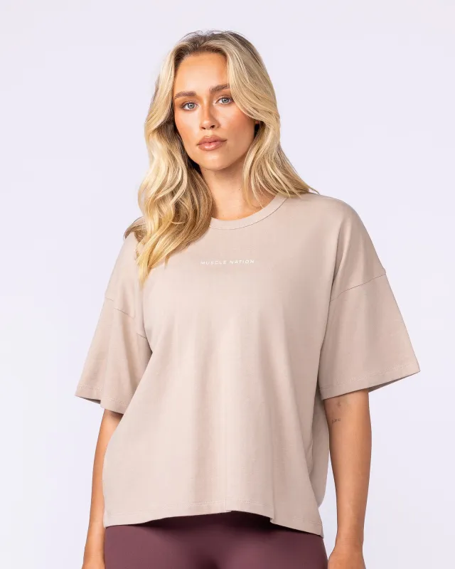 Boxy Fit Tee - Sandstorm sold by Muscle Nation