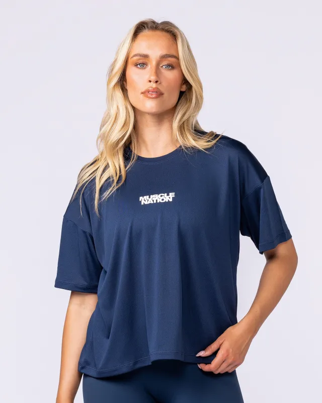 Boxy Training Tee - Navy sold by Muscle Nation