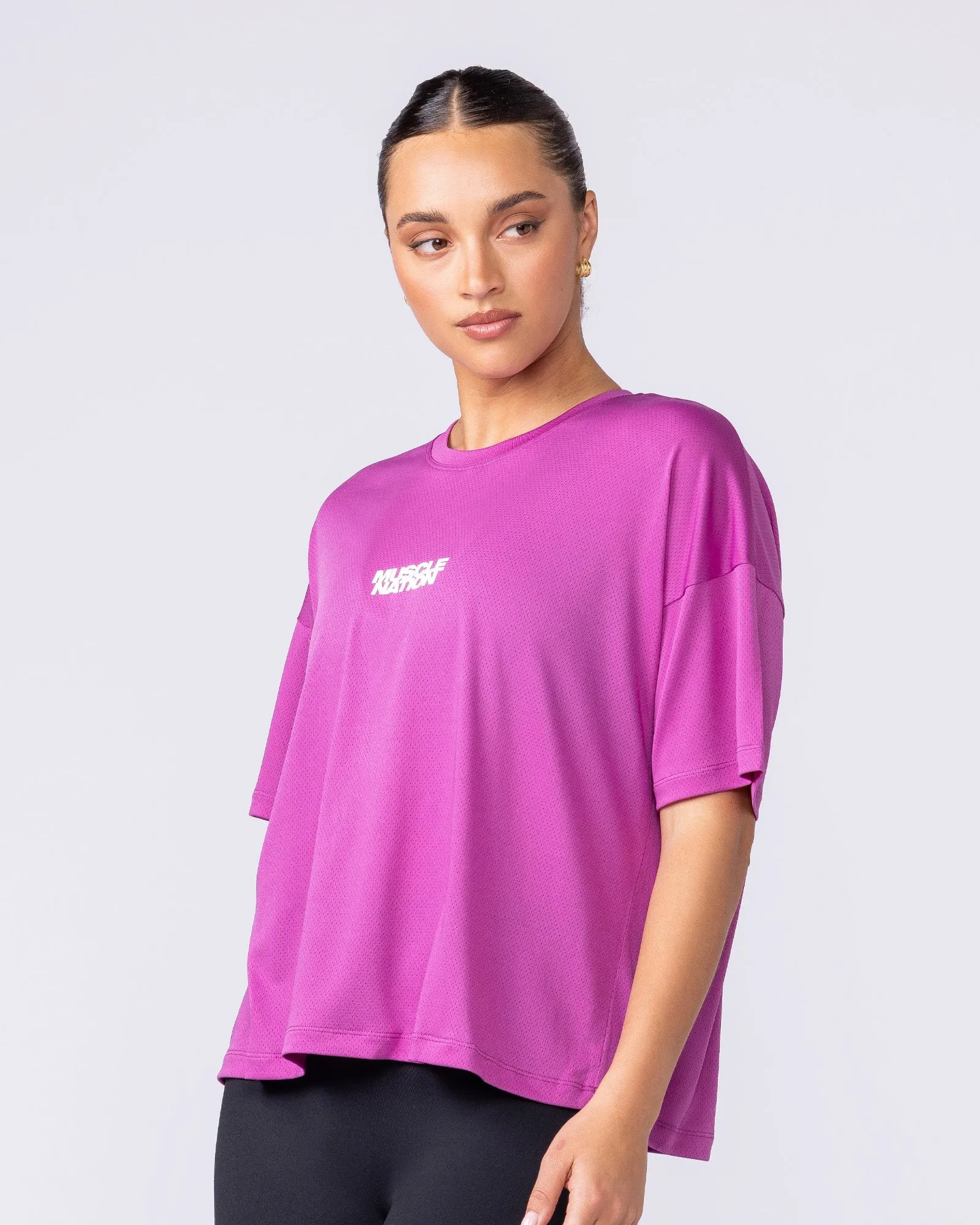 Boxy Training Tee - Radiant Orchid sold by Muscle Nation product image thumbnail 5