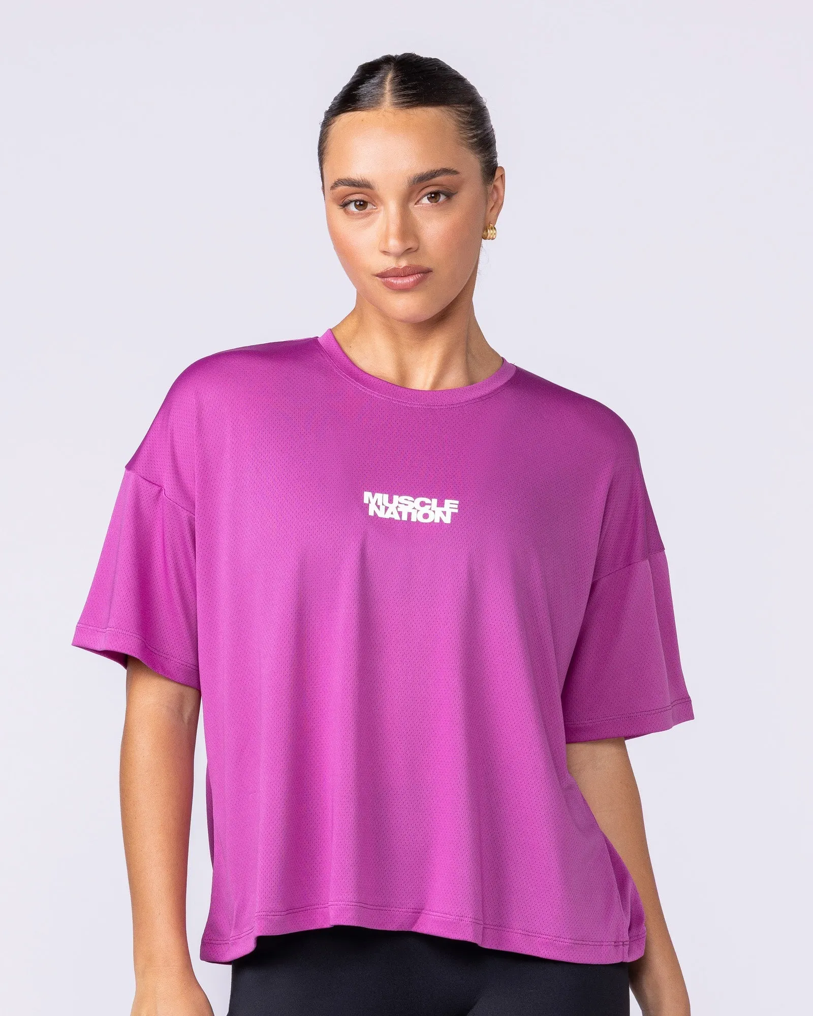 Boxy Training Tee - Radiant Orchid sold by Muscle Nation product image thumbnail 3