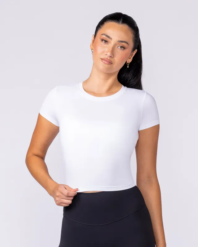 Essential Cropped Tee - White sold by Muscle Nation