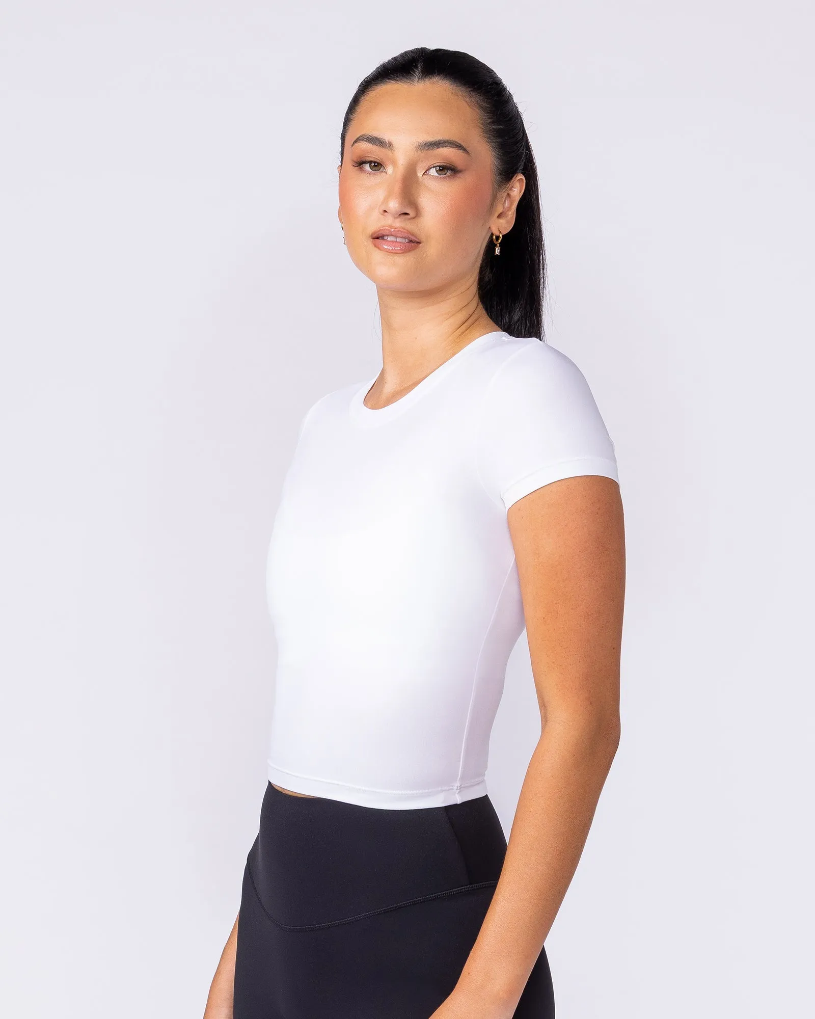 Essential Cropped Tee - White sold by Muscle Nation product image thumbnail 3
