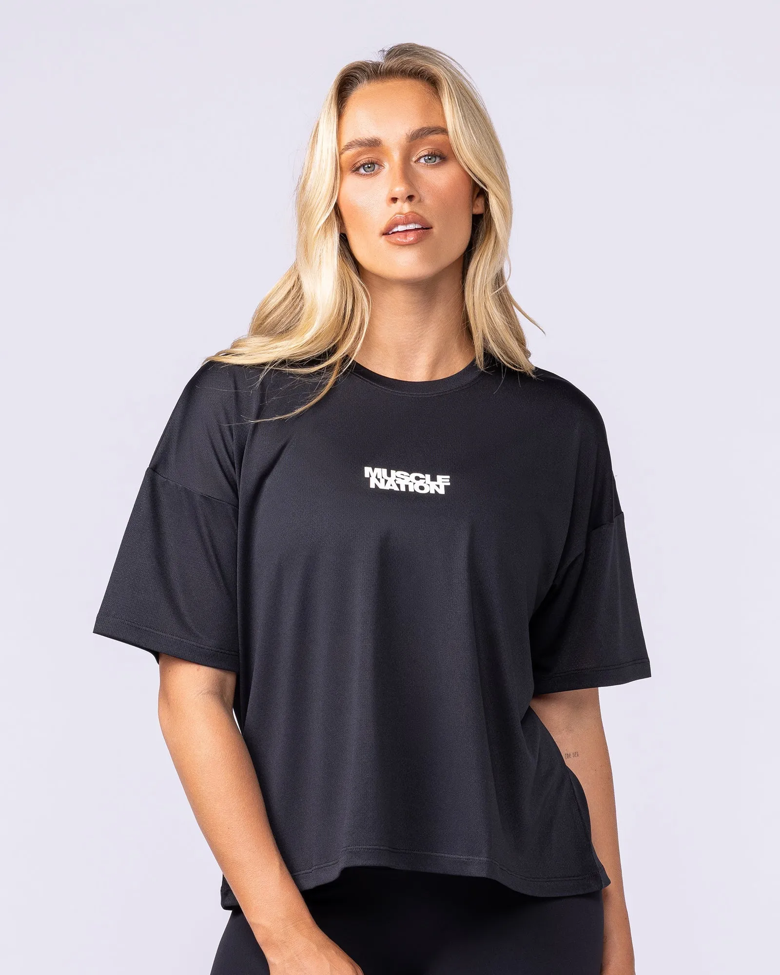 Boxy Training Tee - Black sold by Muscle Nation product image thumbnail 3