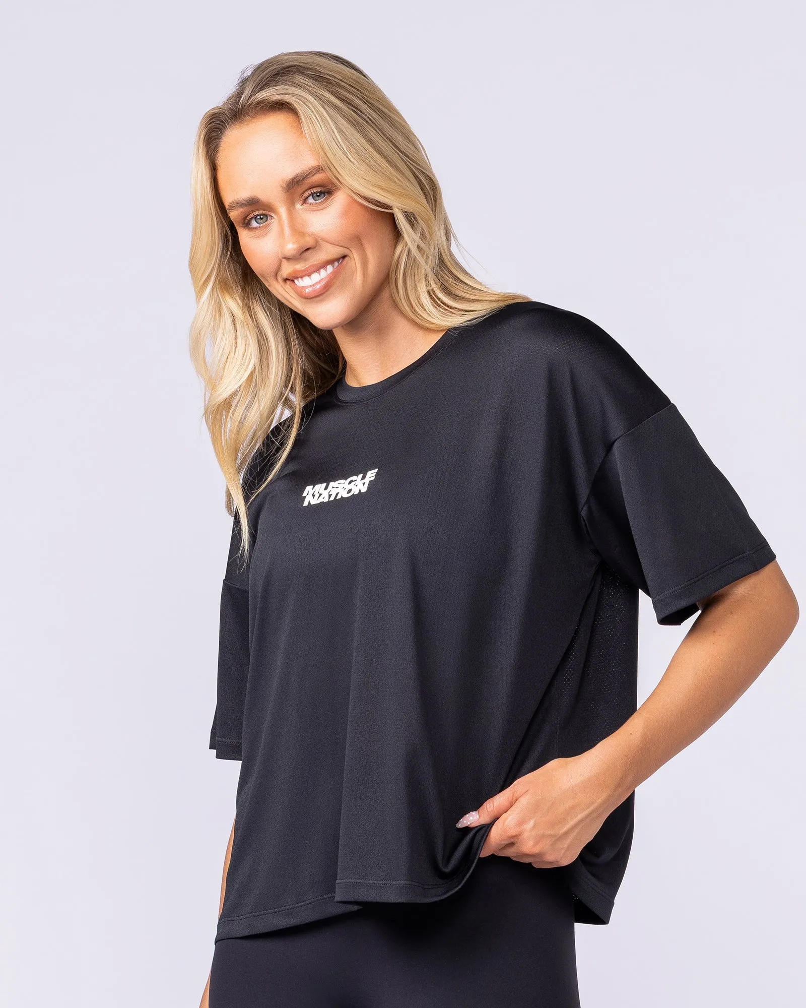 Boxy Training Tee - Black sold by Muscle Nation product image thumbnail 4