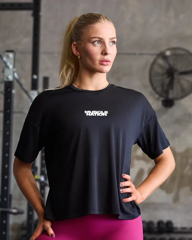 Boxy Training Tee - Black sold by Muscle Nation