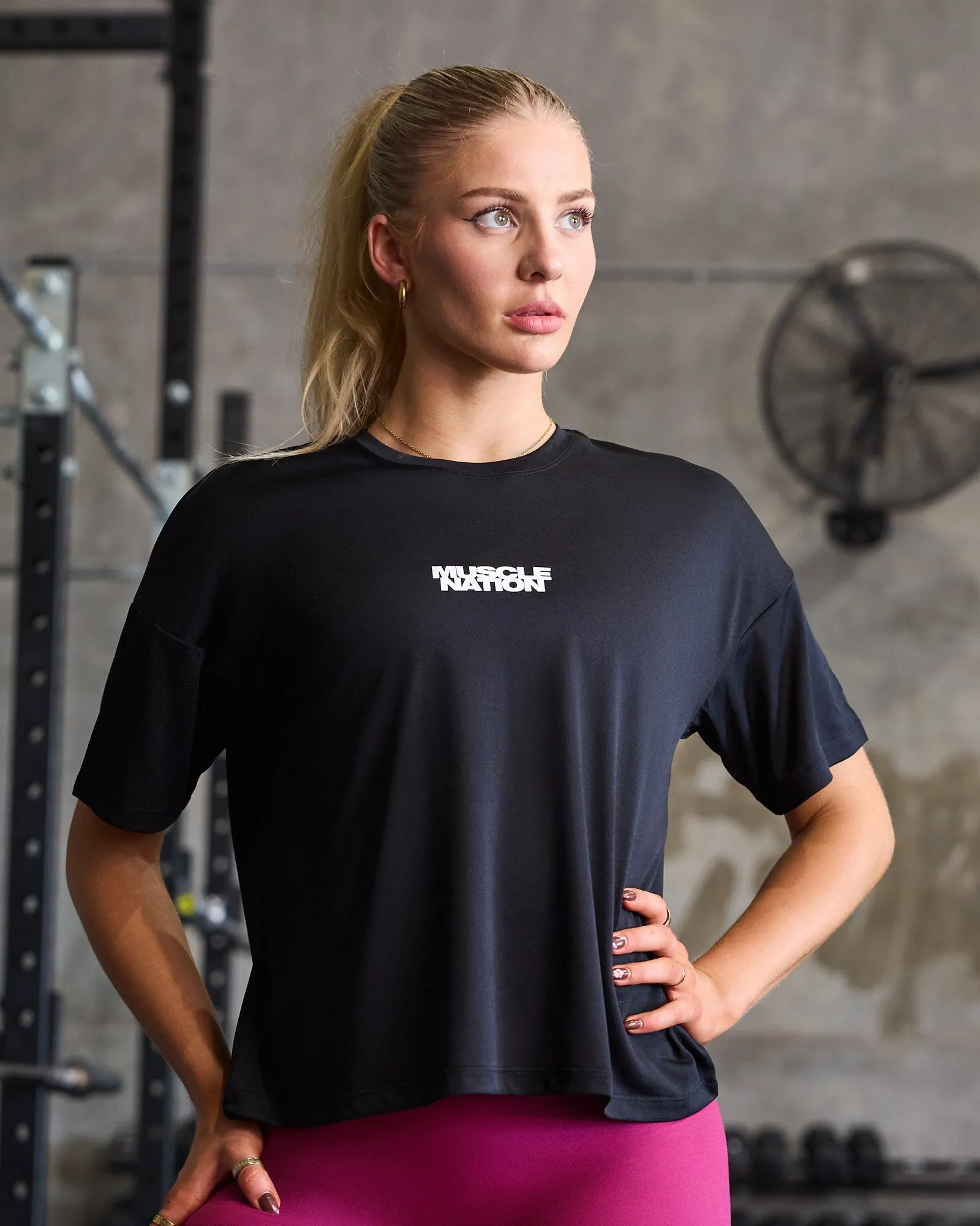 Boxy Training Tee - Black sold by Muscle Nation