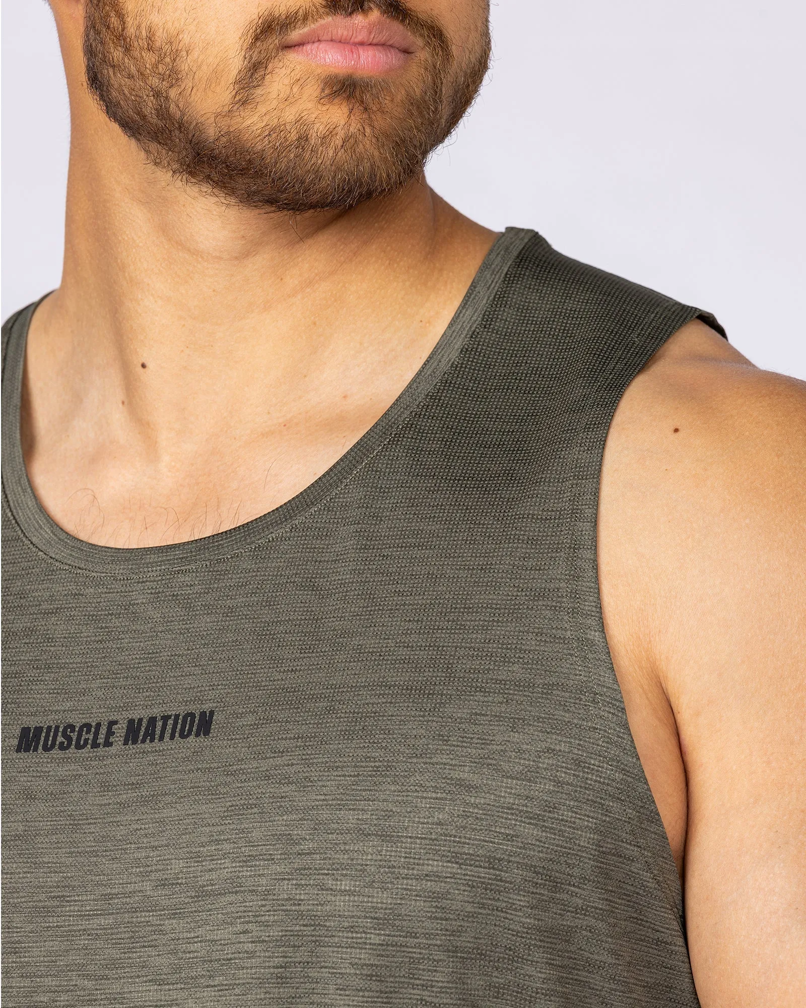 Aero Active Tank - Dark Khaki sold by Muscle Nation product image thumbnail 4