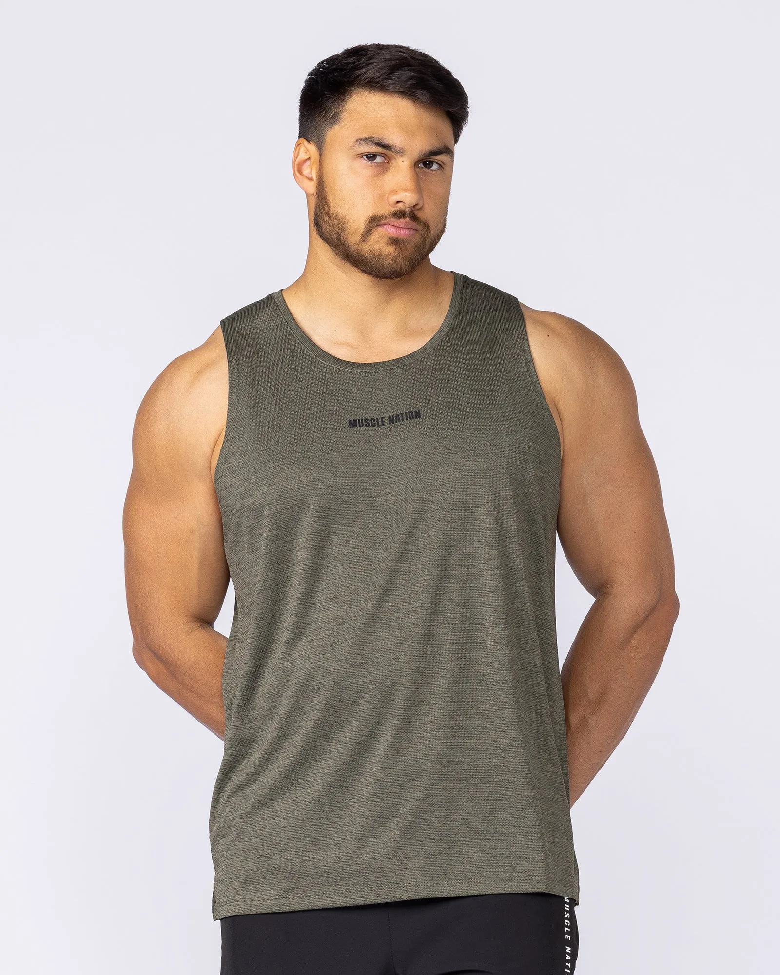 Aero Active Tank - Dark Khaki sold by Muscle Nation product image thumbnail 2